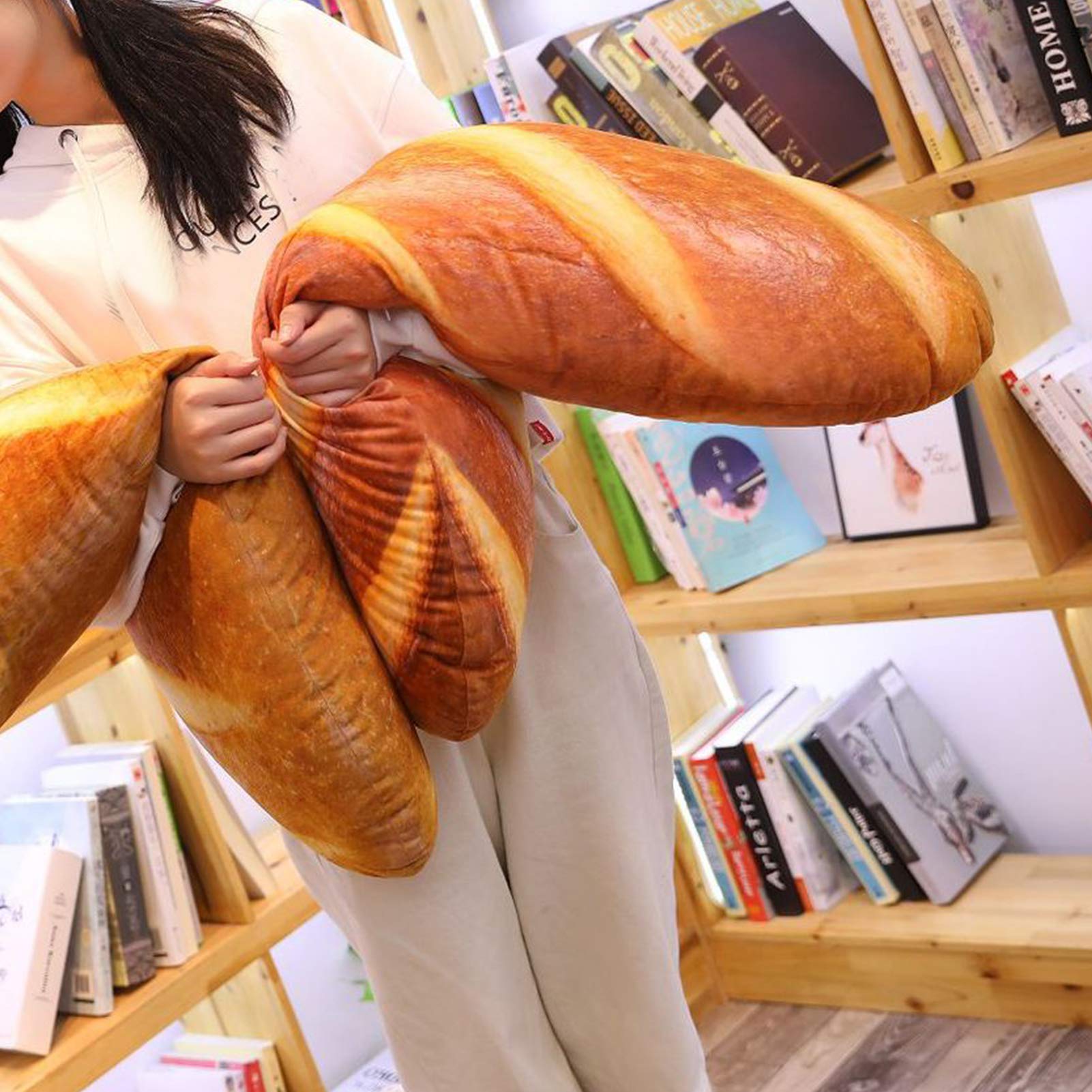 Shlutesoy Funny Simulation Bread Shaped Pillow - Soft Cotton Plush Throw Pillow for Sofa, Bed & Decor - Cute Stuffed Toy & Decorative Cushion for Valentine's Day, Birthday Gifts (40cm) - Perfect for Home Decor, Kids Room & Cozy Comfort