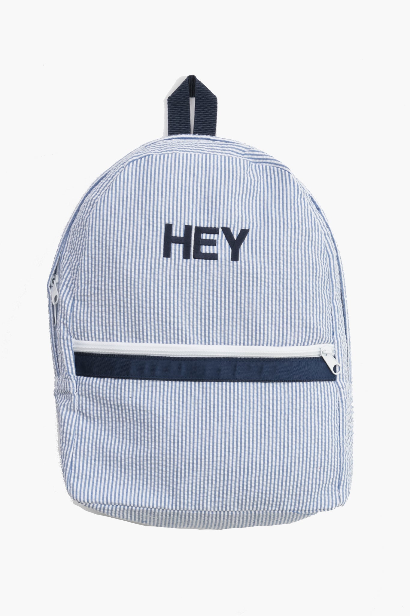 Blue Seersucker Backpack - Lightweight & Stylish Laptop Bag for College Students & Travel - Perfect for School, Work & Outdoor Adventures
