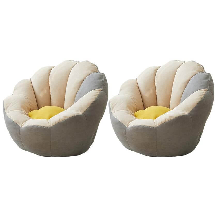 Minimalist Solid Lemon Yellow Cotton Blend Papasan Chair with Removable Slipcover & Sewn Pillow - Cozy Accent Chair for Living Room, Bedroom, or Reading Nook - Perfect for Relaxation and Home Decor