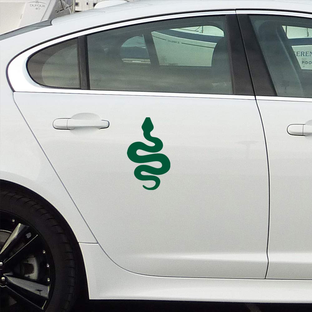 Premium Waterproof Vinyl Decal Stickers - Snake Silhouette Design (Green, Set of 2) for Laptop, Phone, Helmet, Car Window, Bumper, Mug, Cup, Door & Wall Decoration - Perfect for Home, Office & Outdoor Use