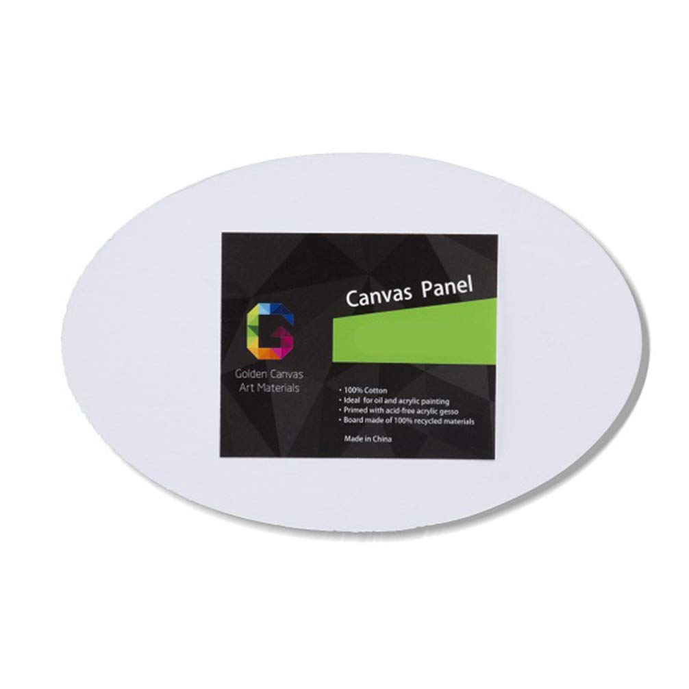 Healifty 5-Piece Oval Stretched Canvas Set - 20x25cm Blank Cotton Artist Panels for Painting, Drawing & DIY Projects - Perfect for Students, Artists & Home Decor