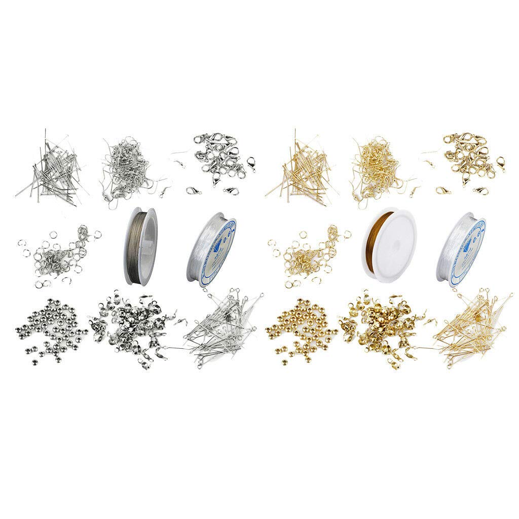 2 Sets Jewelry Making Kit with Silver & Gold Beads - DIY Beading Starter Kit for Necklaces, Bracelets & Earrings - Perfect for Crafting, Gifts & Jewelry Design