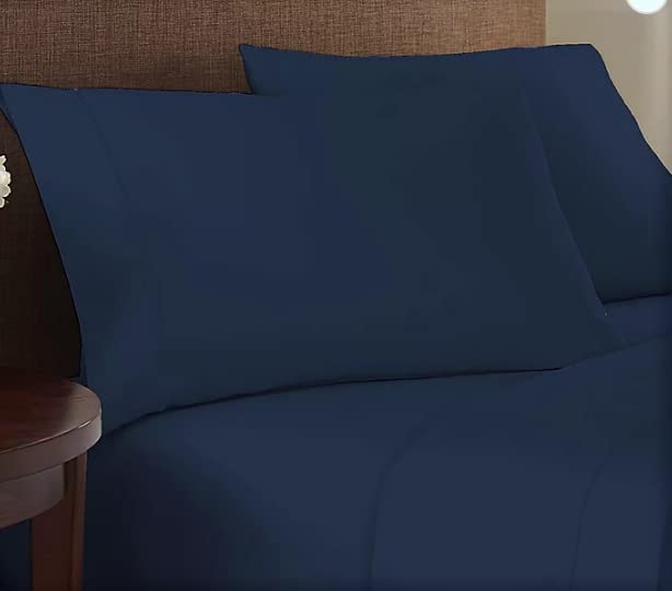 Therapedic Sleep 4-Piece 400 Thread Count King Sheet Set - Soft, Cooling, Stretchy Dark Denim Blue - Perfect for Hot Sleepers & Luxury Bedrooms