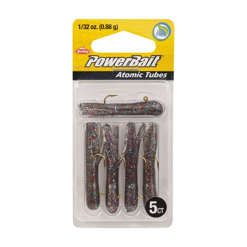 Berkley PowerBait Pre Rigged Atomic Tubes Fishing Lures - 5 Pack for Bass, Trout & Panfish - Perfect for Freshwater & Saltwater Fishing