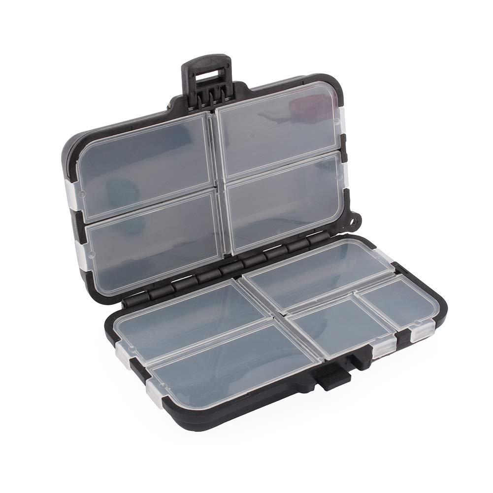VGEBY 9 Compartment Plastic Fishing Tackle Box - Organize Hooks, Rigs, Baits & Fishing Accessories | Portable Storage for Freshwater & Saltwater Fishing Trips, Boat & Shore Angling