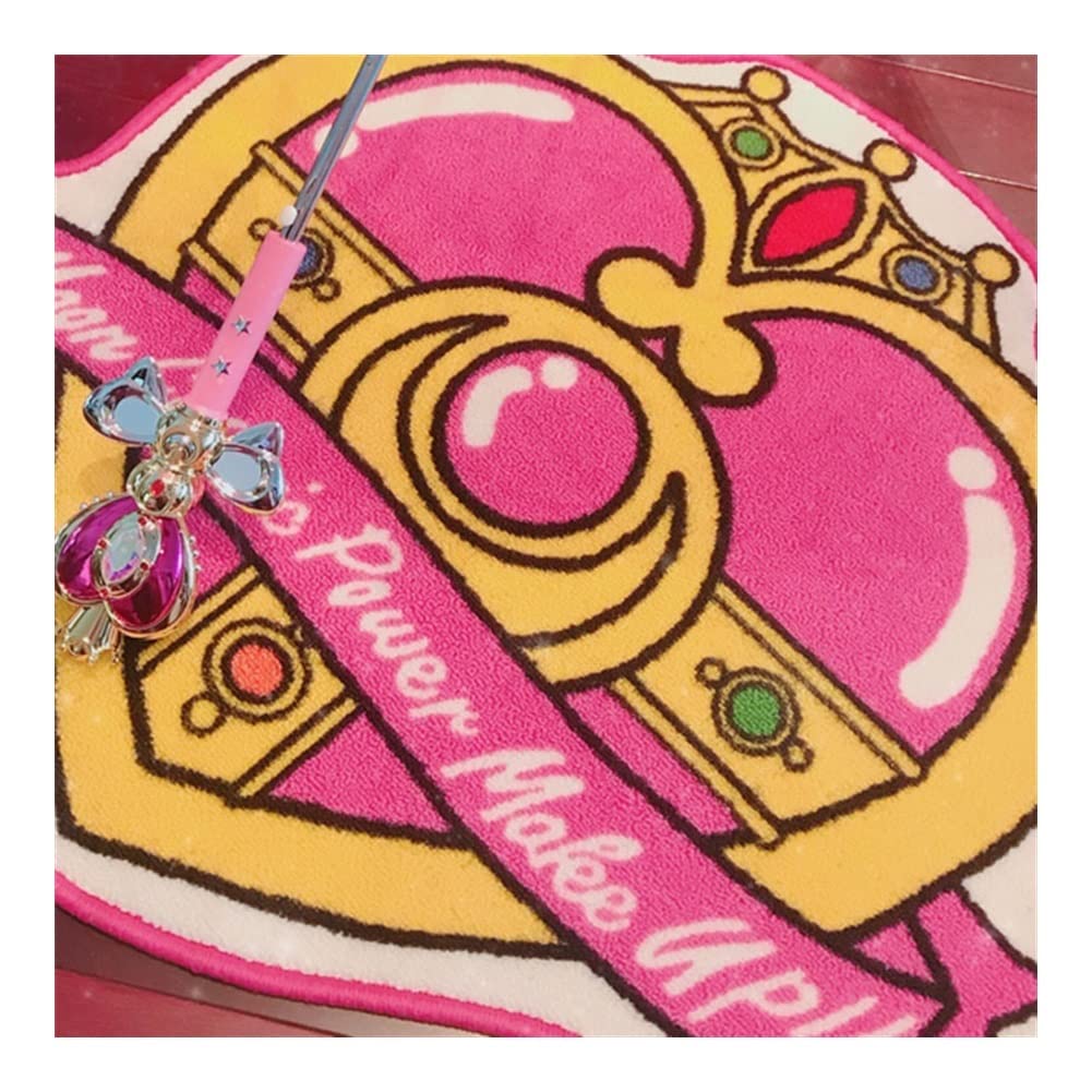 Sailor Moon Cosmic Heart Shaped Bathroom Rug - Non-Slip Soft Floor Mat for Bath, Bedroom, and Home Decor - Cute Anime Crystal Heart Design for Fans & Gift Ideas
