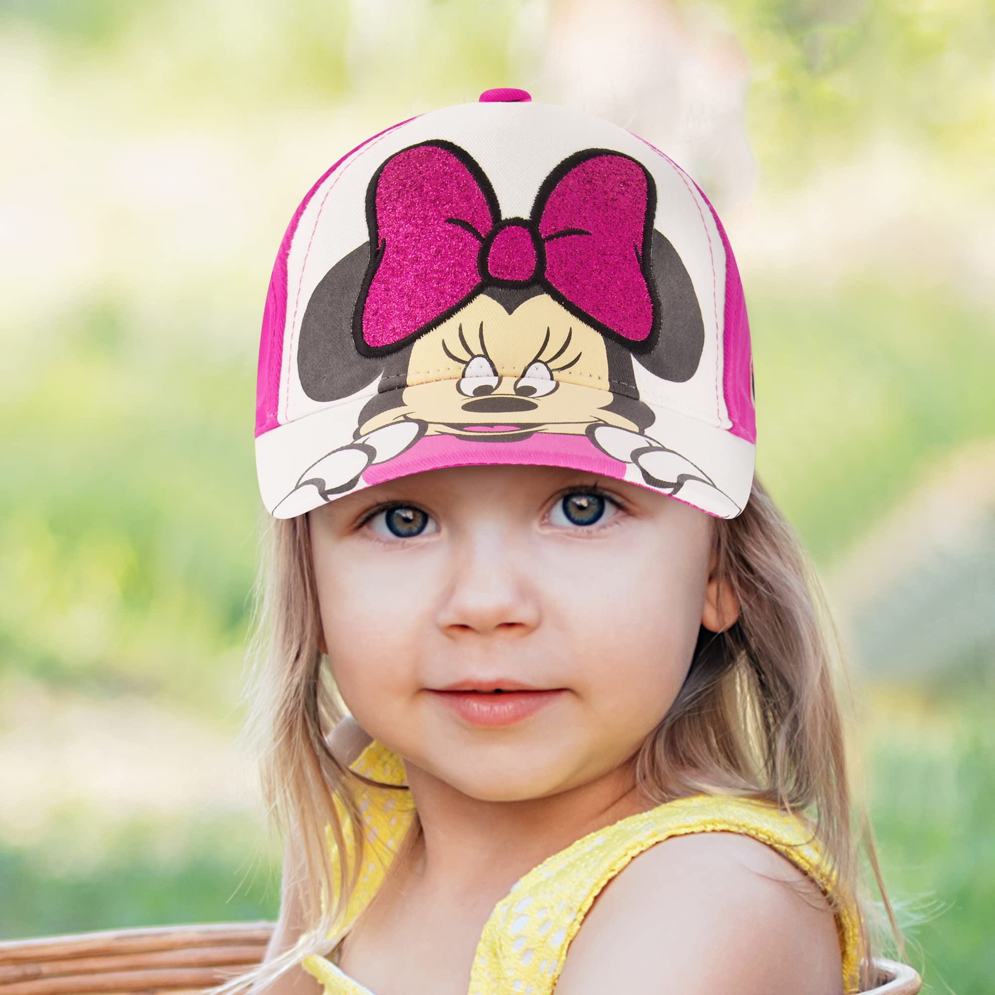 Disney Minnie Mouse Baseball Cap for Girls - Cute Adjustable Kids Sun Hat for Outdoor, Sports & Everyday Wear