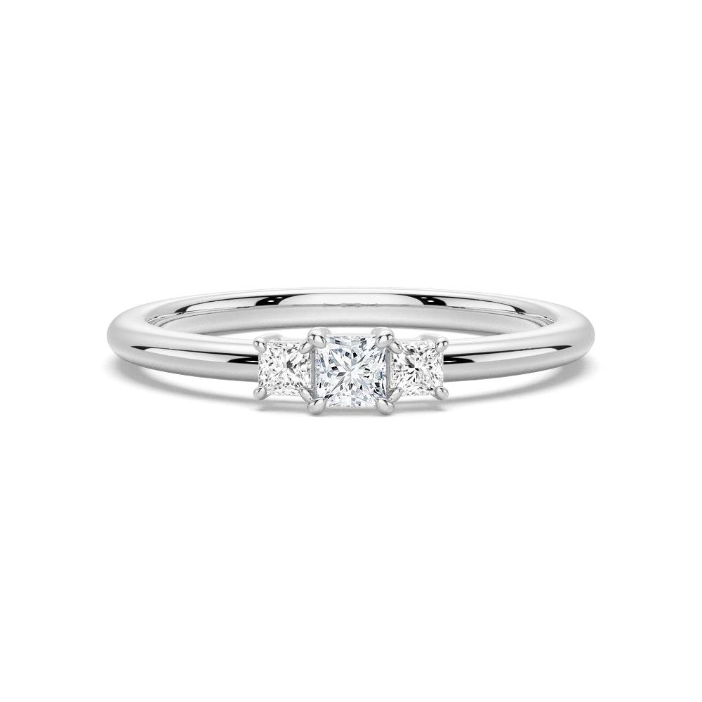 True Love Princess Lab Grown Diamond Promise Ring - 1 Carat Round Cut Engagement Ring for Women, 14K White Gold - Perfect for Proposals, Anniversaries & Special Occasions