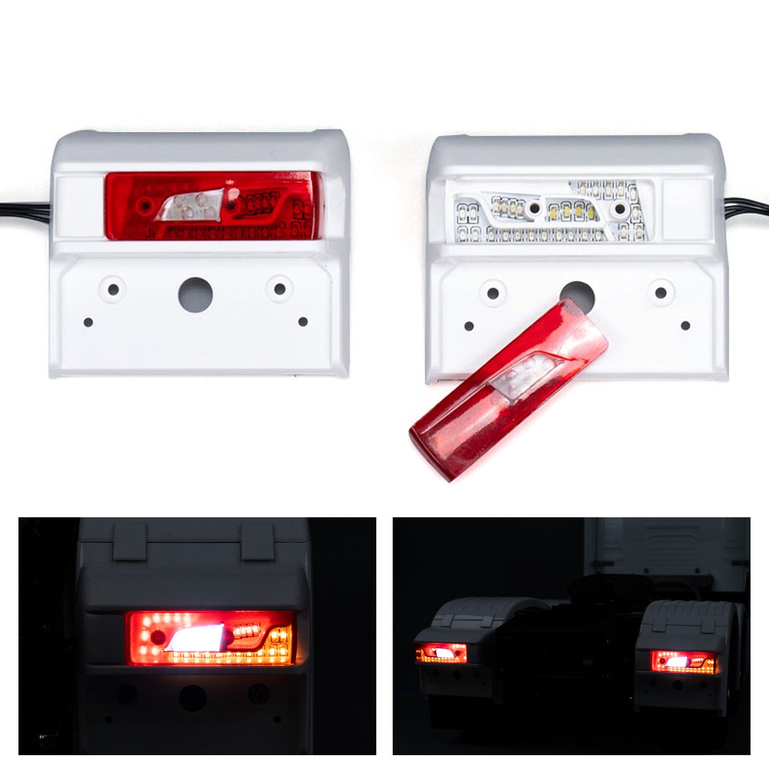 5V LED Plastic Taillight Warning Lamp Flowing Water Light for DIY TAMIYA 1/14 RC Tractor Truck 770S 56368 56371 R470 R620 - Perfect for RC Car Customization and Nighttime Safety Lighting