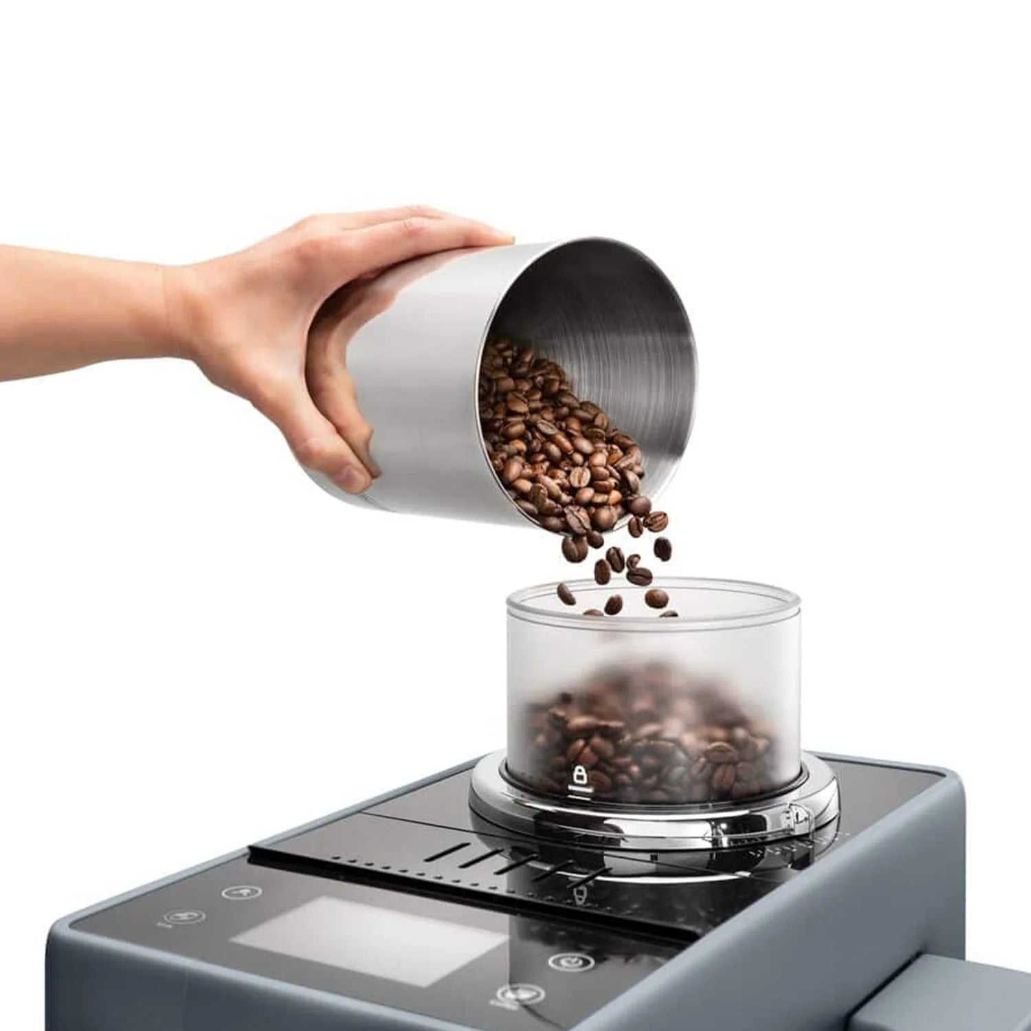 De'Longhi Rivelia Automatic Espresso Machine with LatteCrema System - 15 Bar Pump, Milk Frother, Grey (EXAM44055G) for Home Barista & Coffee Lovers - Perfect for Espresso, Cappuccino & Latte Making