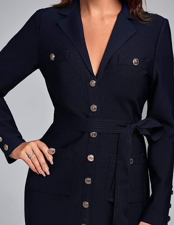 BELLA BARNETT Women's Mini Blazer Dress - Slim Fit Stretch Office Dress for Work, Party & Cocktail Events | Professional & Elegant Outfit for Business Meetings, Date Night & Special Occasions
