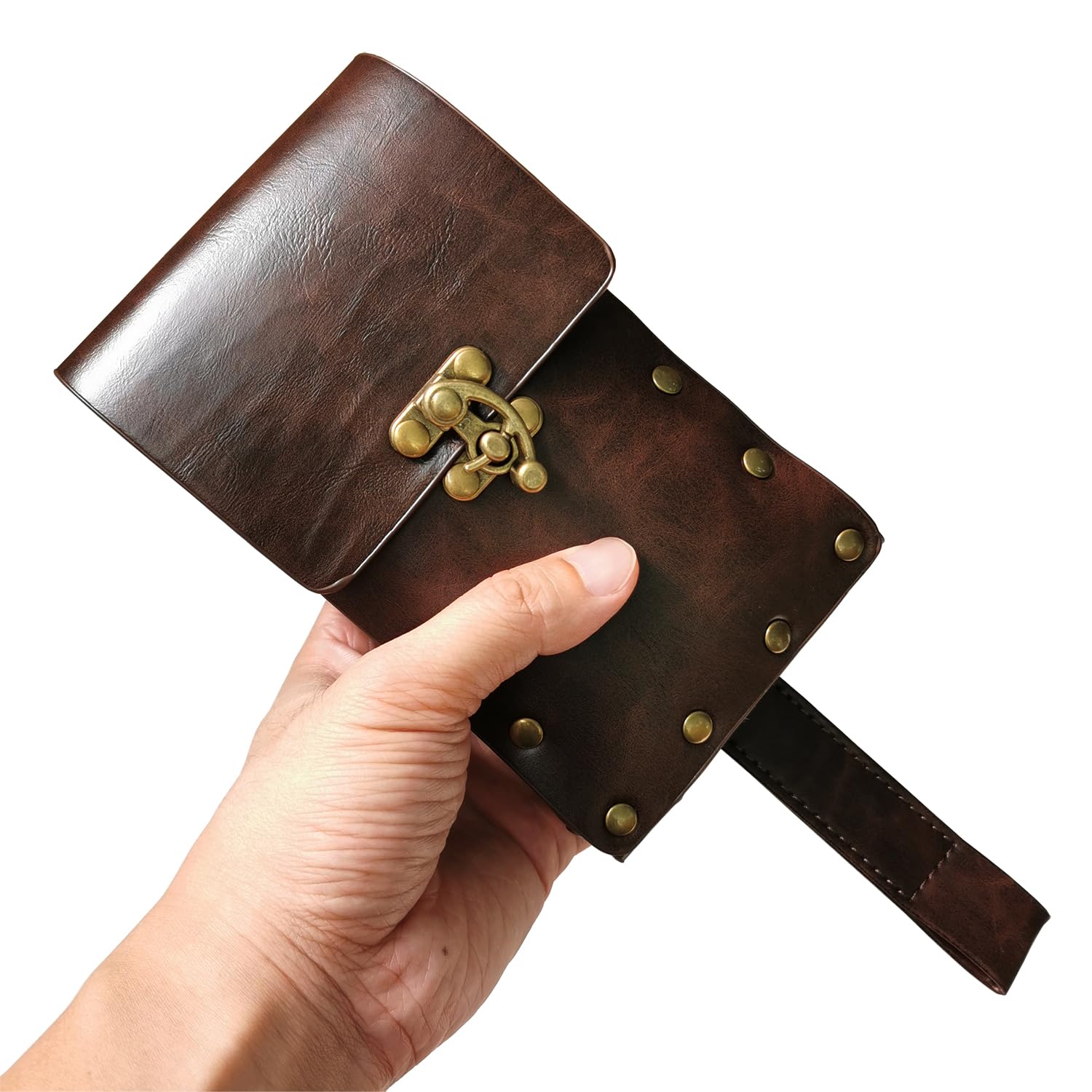Larswon Renaissance Thigh Bag for Women - Synthetic Leather Leg Harness Belt Bag, Dark Coffee Fanny Pack | Perfect for Festivals, Raves & Everyday Wear