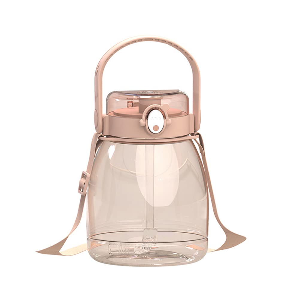 **Stylish 3000ml Sports Water Bottle with Straw & Strap - BPA-Free Plastic Jug for Women & Girls - Perfect for Gym, Camping, Hiking & Outdoor Activities**