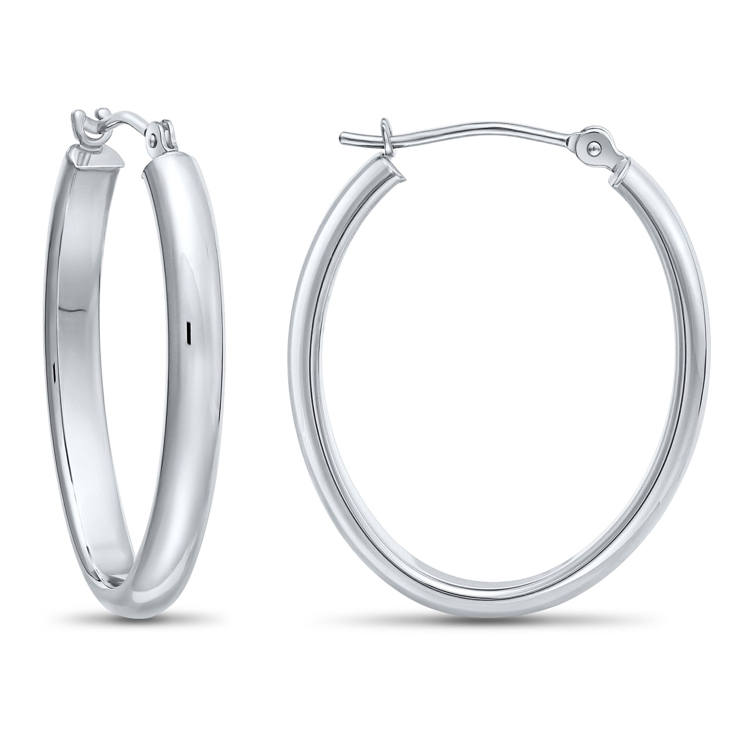 14K Gold Oval Hoop Earrings for Women - 1 Inch Classic Dainty Everyday Jewelry - Perfect for Work, Date Night & Special Occasions