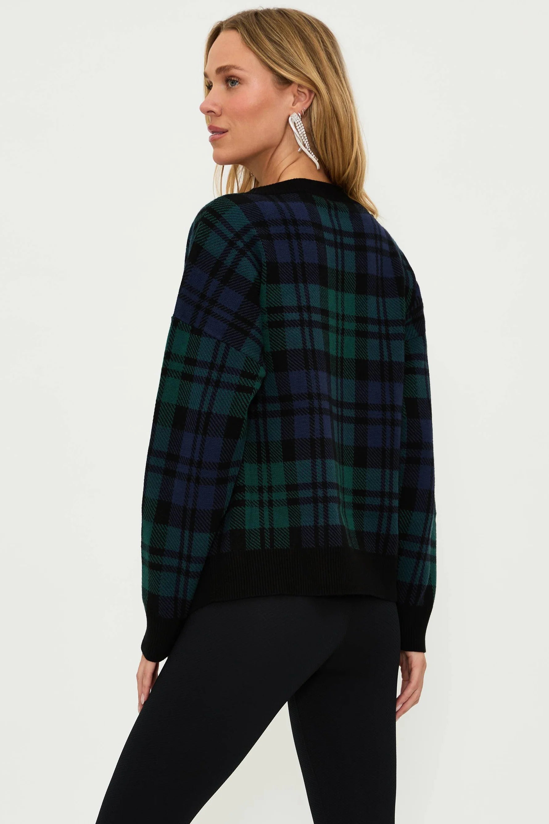 Beach Riot Joey Sweater - Wintergreen Plaid Knit Pullover for Women | Cozy Fall & Winter Fashion | Perfect for Casual Outings, Coffee Dates, and Holiday Gatherings