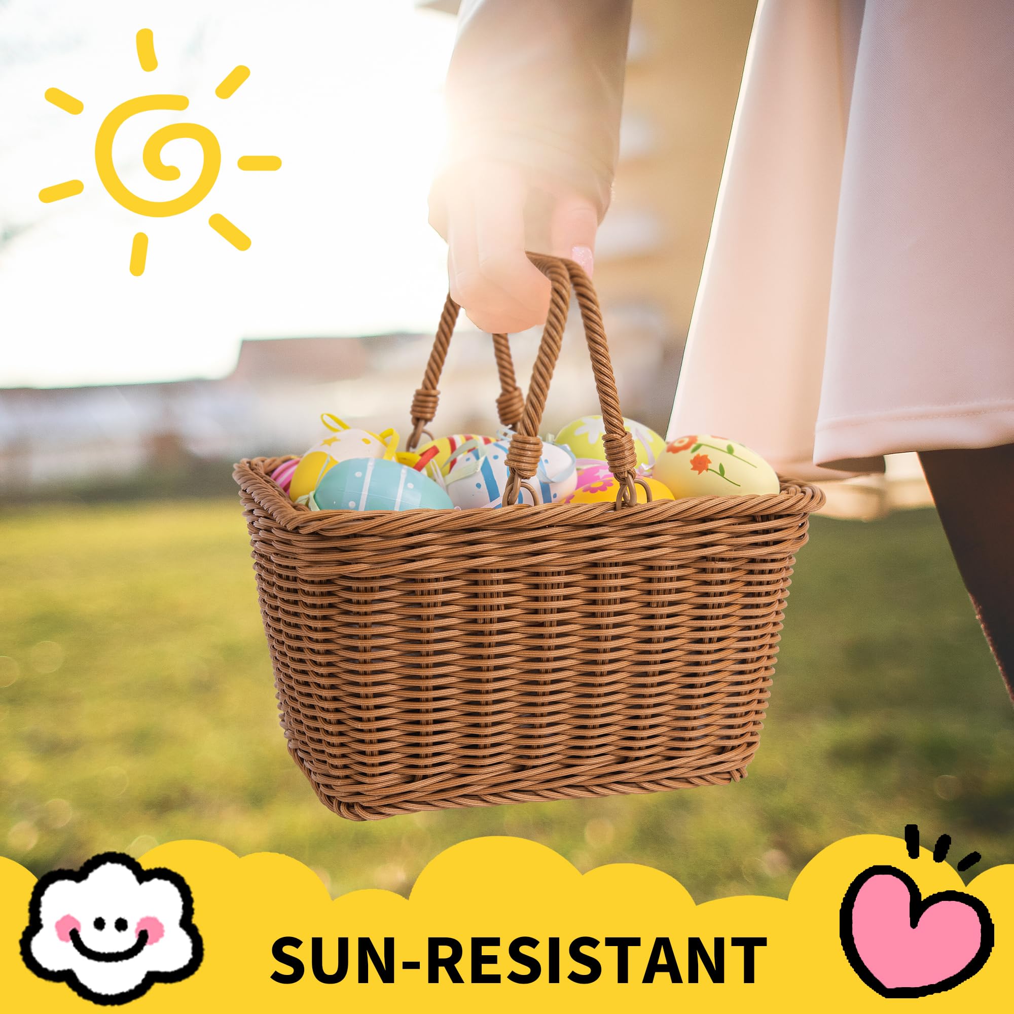 GRANNY SAYS Kids Bike Basket - Front Mount Wicker Bicycle Basket for Boys & Girls, 9.75