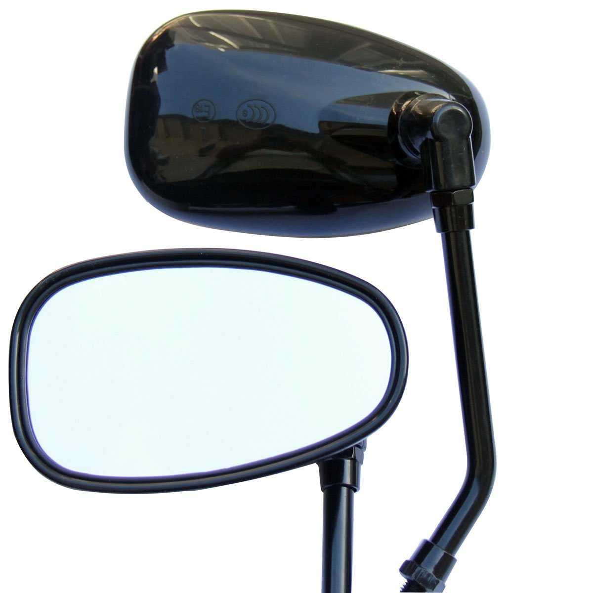 **Black Oval Rear View Mirrors for 2014 Victory Cross Country 8 Ball - Durable Motorcycle Side Mirrors for Enhanced Safety & Style - Perfect for Highway Cruising & Urban Riding**