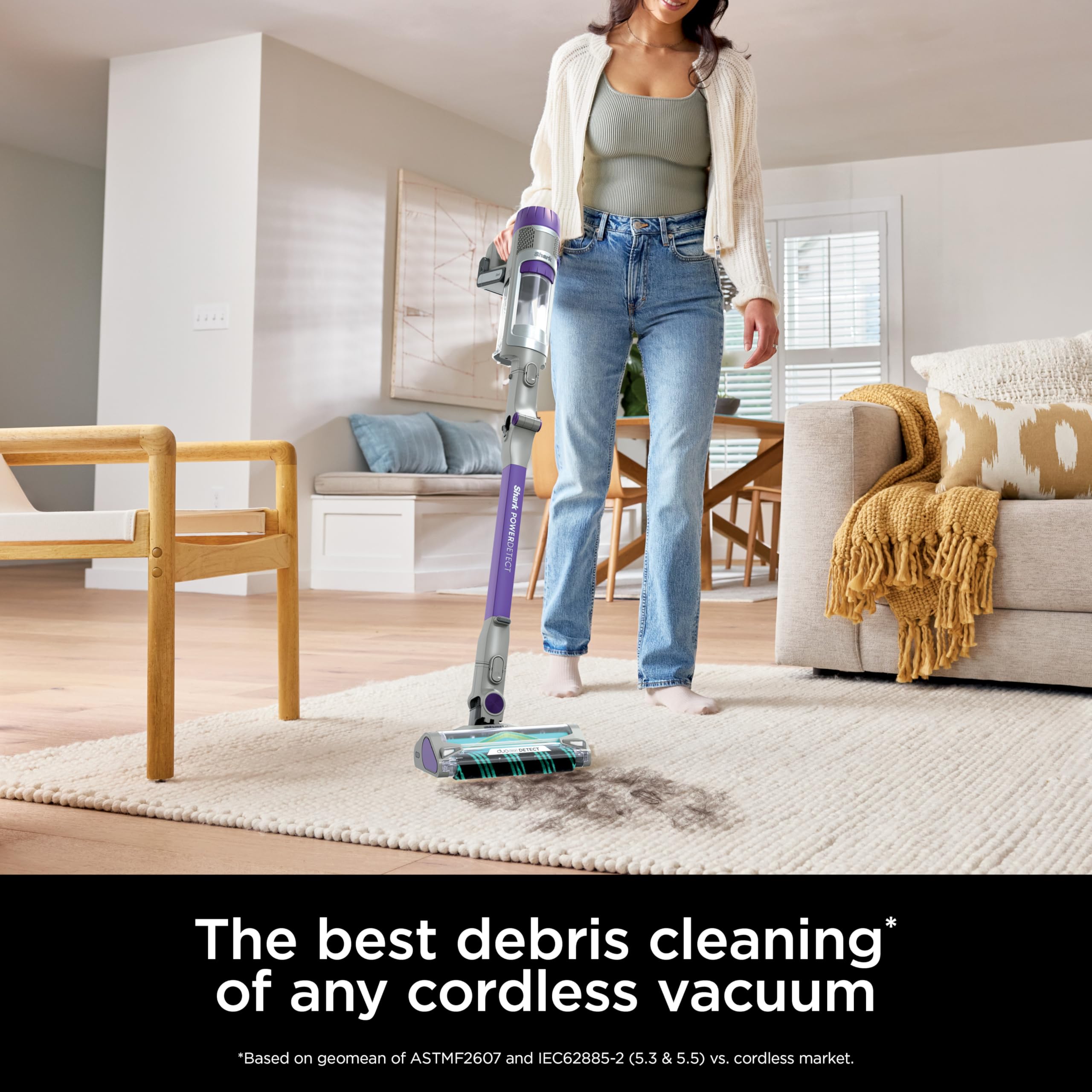 Shark PowerDetect Cordless Stick Vacuum Cleaner with HEPA Filtration - 70 Min Runtime, Powerful Suction for Pet Hair, Carpets & Hard Floors - XL Dust Cup, Lightweight & Portable (Dark Gray, IP1251) - Perfect for Home Cleaning, Quick Pickups & Pet Owners