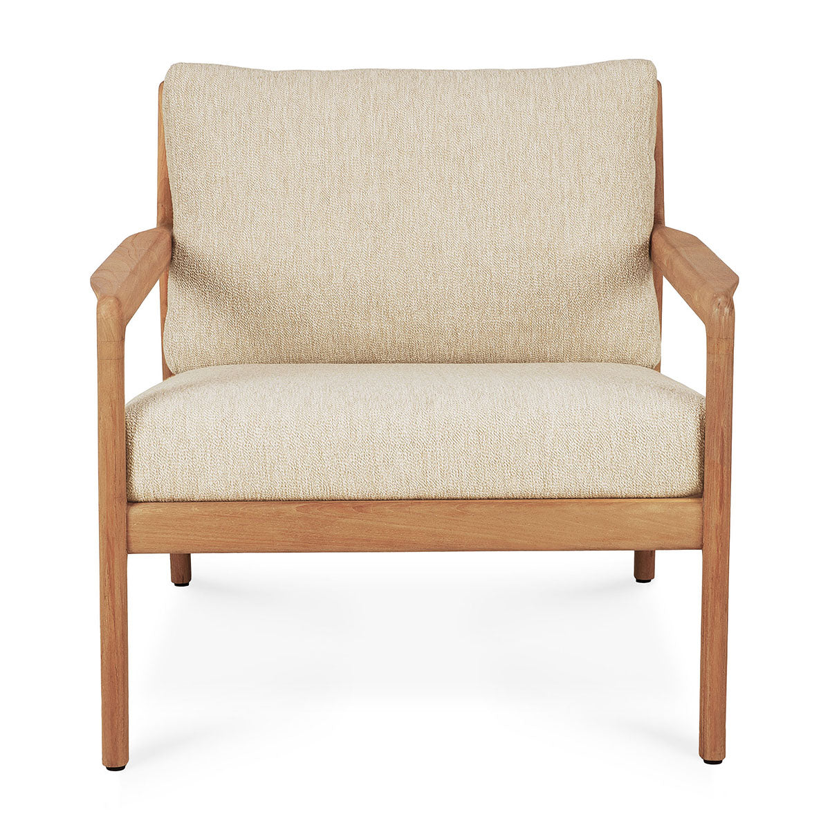 Premium Teak Outdoor Fabric Lounge Chair - Waterproof & UV Resistant for Patio, Poolside, and Garden Relaxation