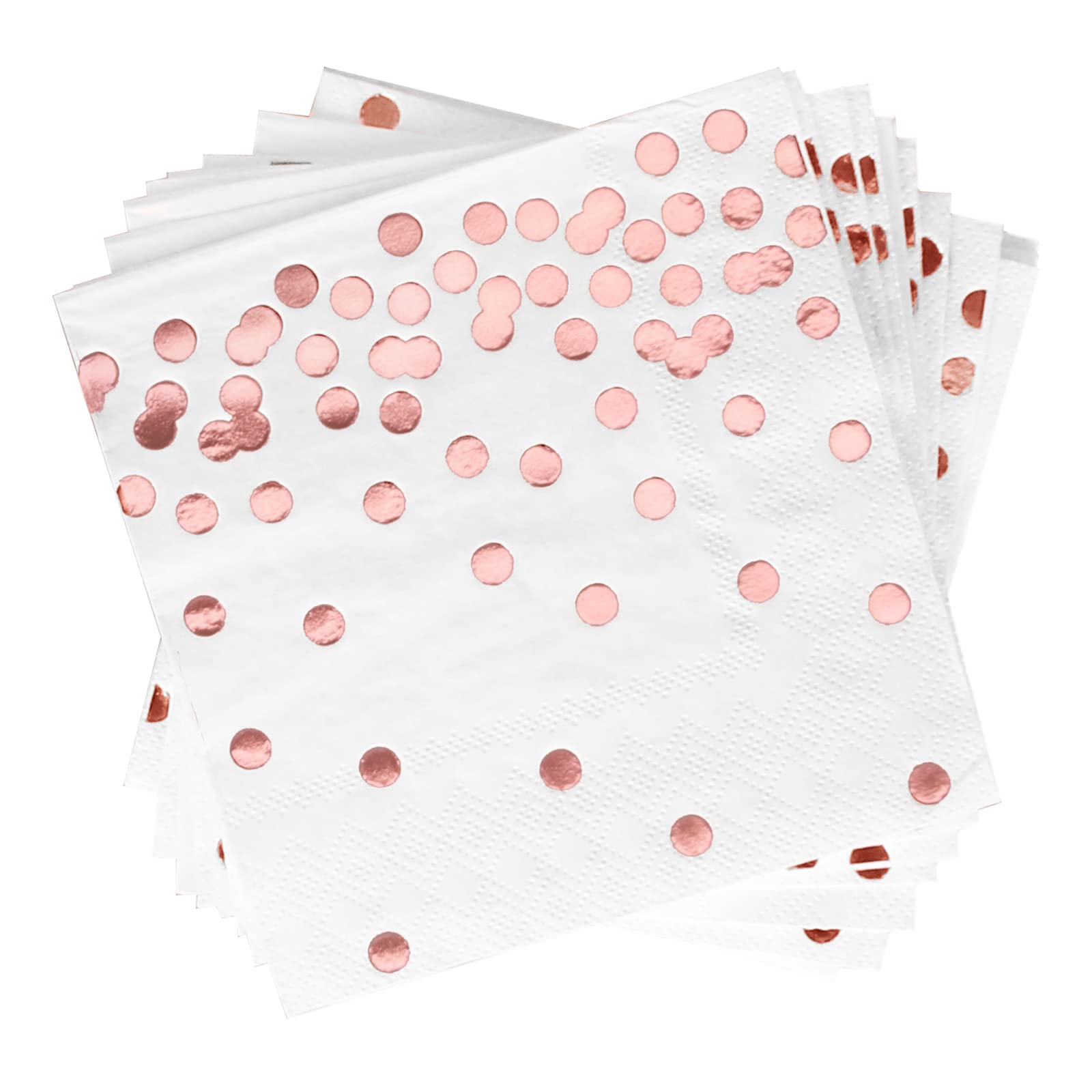200-Pack Rose Gold Wedding Cocktail Napkins - 3-Ply Luxury Disposable Beverage Napkins for Parties, Baby Showers, Birthdays & Receptions - Elegant Rose & Gold Decor (Perfect for Weddings, Bridal Showers & Special Events)