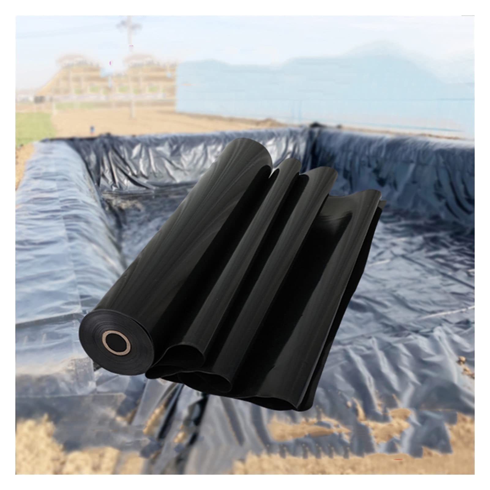 BAIYING 0.35MM HDPE Fish Pond Liner - Heavy Duty, Tear Resistant Waterproof Membrane for Garden Pools, Water Tanks & Landscaping - Black 2x5M - Perfect for Outdoor Decoration, Water Storage & Leak Prevention