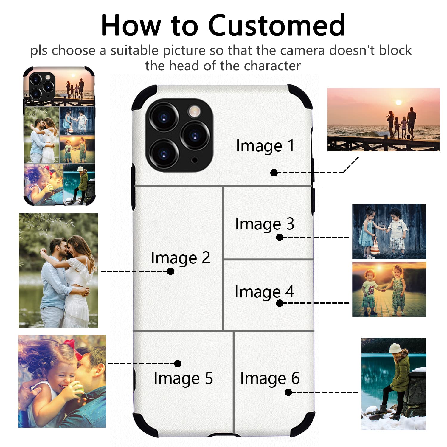 Custom Personalized Picture Phone Case for iPhone 16/15/14/13/12/11 Pro Max XR/X/Xs Max/8/7/6/5 Plus SE 2022 - Artificial Leather with Anti-Drop Four-Corner Airbag Protection - Perfect for Travel, Work, and Everyday Use