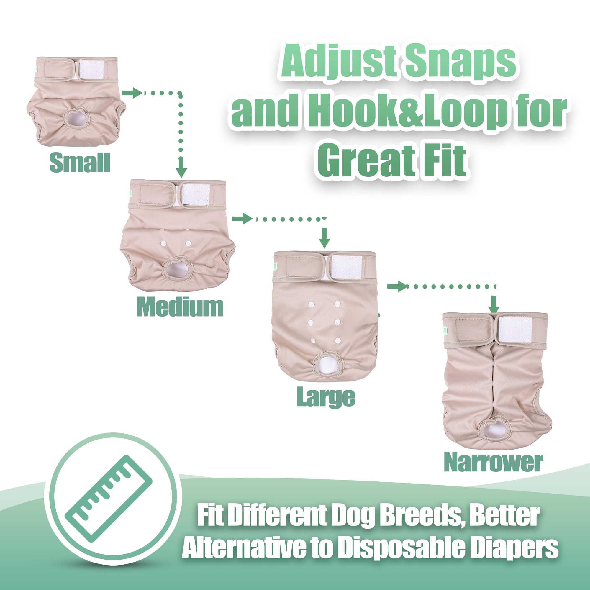 Wegreeco Reusable Cat Diapers for Female & Male Cats - Adjustable Snaps, Highly Absorbent Pet Diapers for Incontinence & Spraying - 3 Pack Small - Perfect for Elderly, Post-Surgery & House-Training Cats
