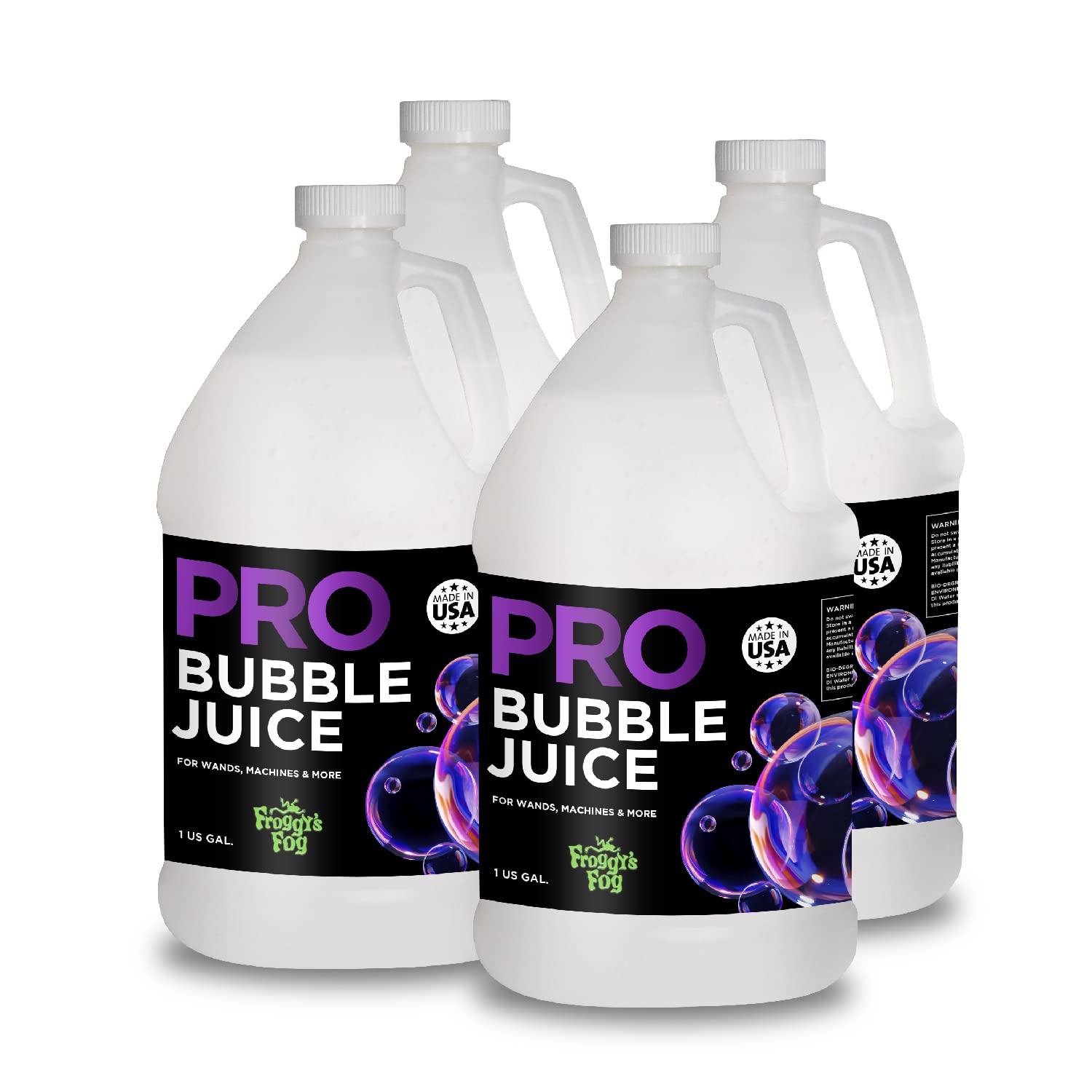 Froggys Fog Pro Bubble Juice - 4 Gallon Professional Bubble Solution for Bubble Machines & Bubblers - Long-Lasting Bubbles for Parties, Events, and Outdoor Fun