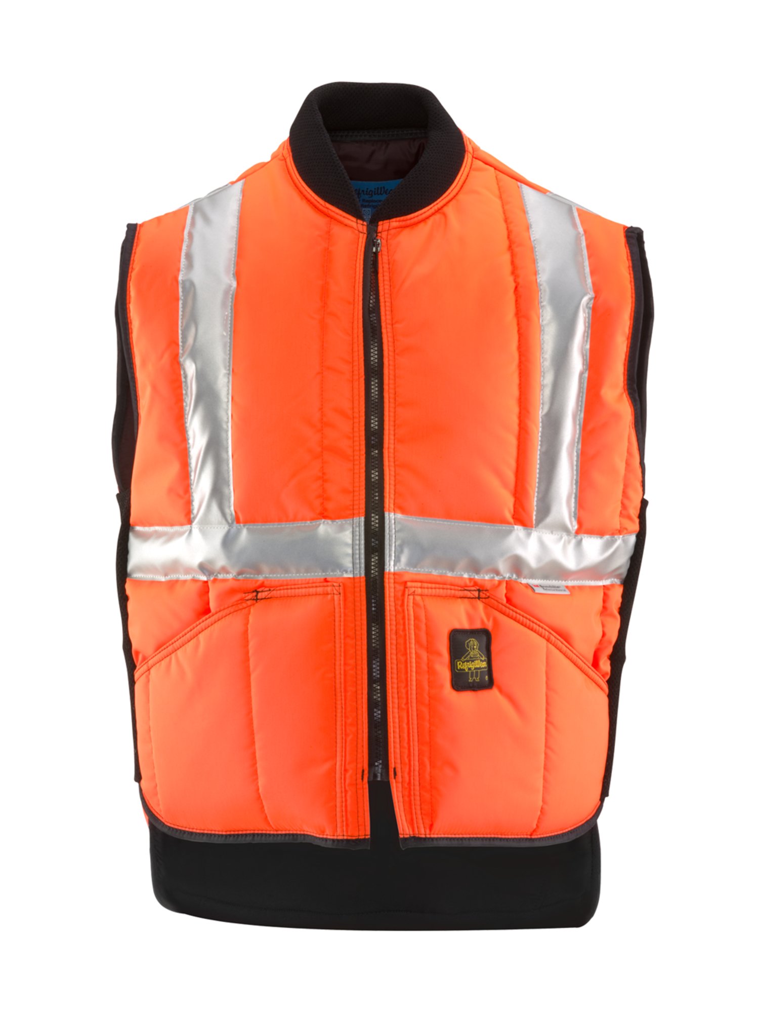 RefrigiWear Insulated Iron-Tuff HiVis Safety Vest - ANSI Class 2 High Visibility Work Vest with Reflective Tape for Construction, Road Work & Winter Outdoor Jobs