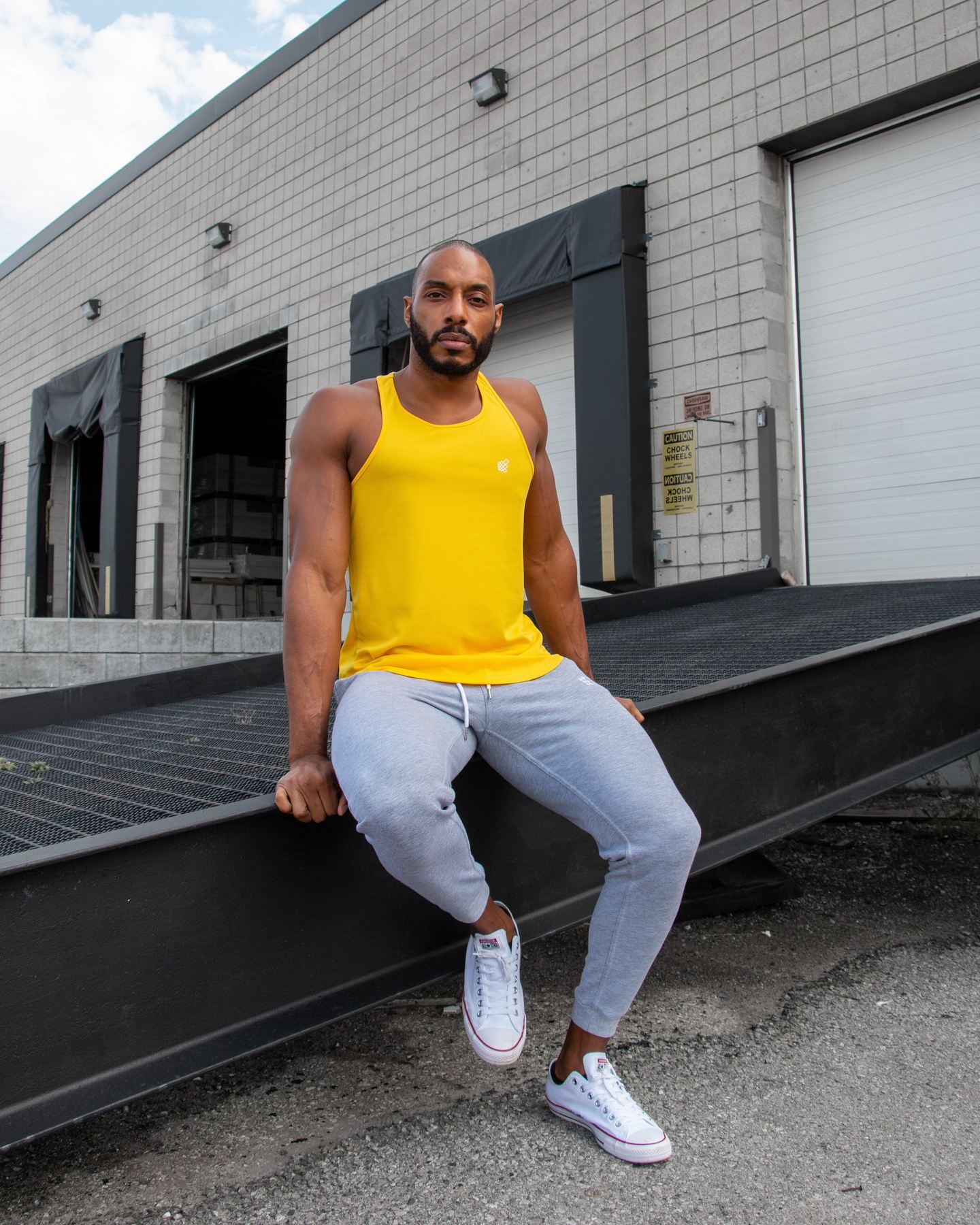Jed North Men's Microfiber Dri-Fit Tank Top - Moisture Wicking Athletic Shirt in Yellow for Gym, Running & Workouts