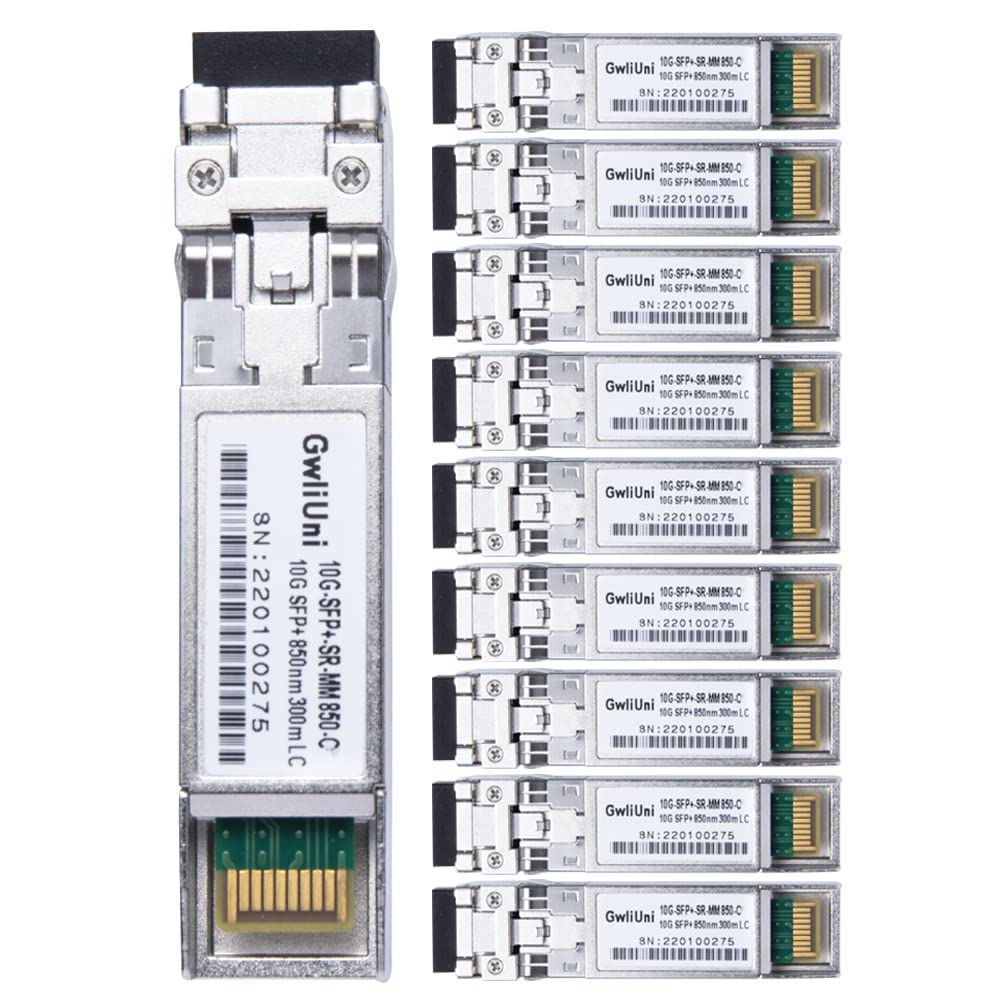 10G SFP+ Fiber Optic Transceiver Module - 10 Pack, Multi-Mode 850nm SR 300m, LC Duplex Connector for Cisco Switch, Router, Firewall, Server & Network Equipment - High-Speed Data Center & Enterprise Networking Solution