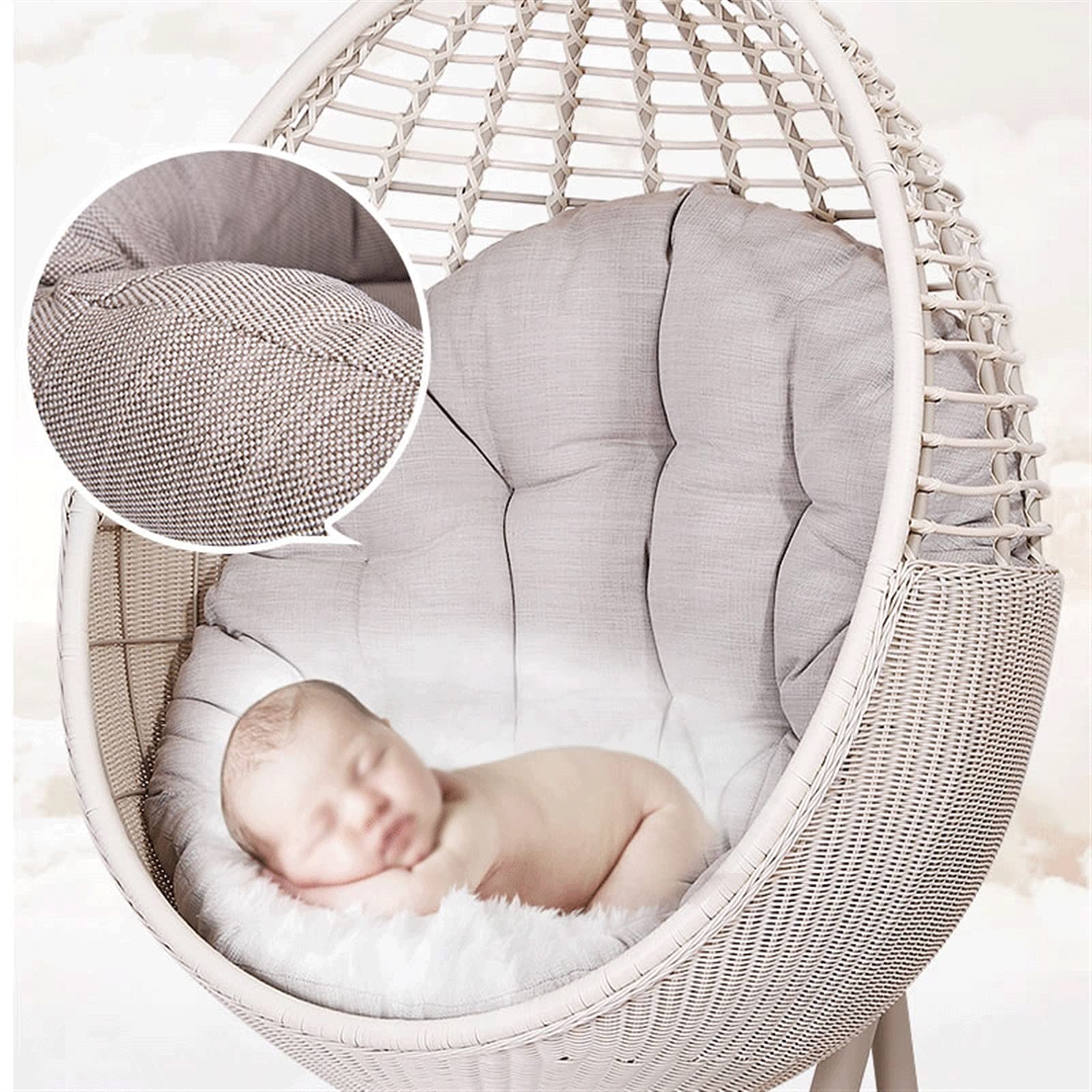 Outdoor Hanging Swing Chair - Wicker Hammock Chair for Patio, Balcony, Garden - 41.3×41.3×76.7 Inch - Perfect for Relaxing, Lounging & Decorating Your Backyard or Porch