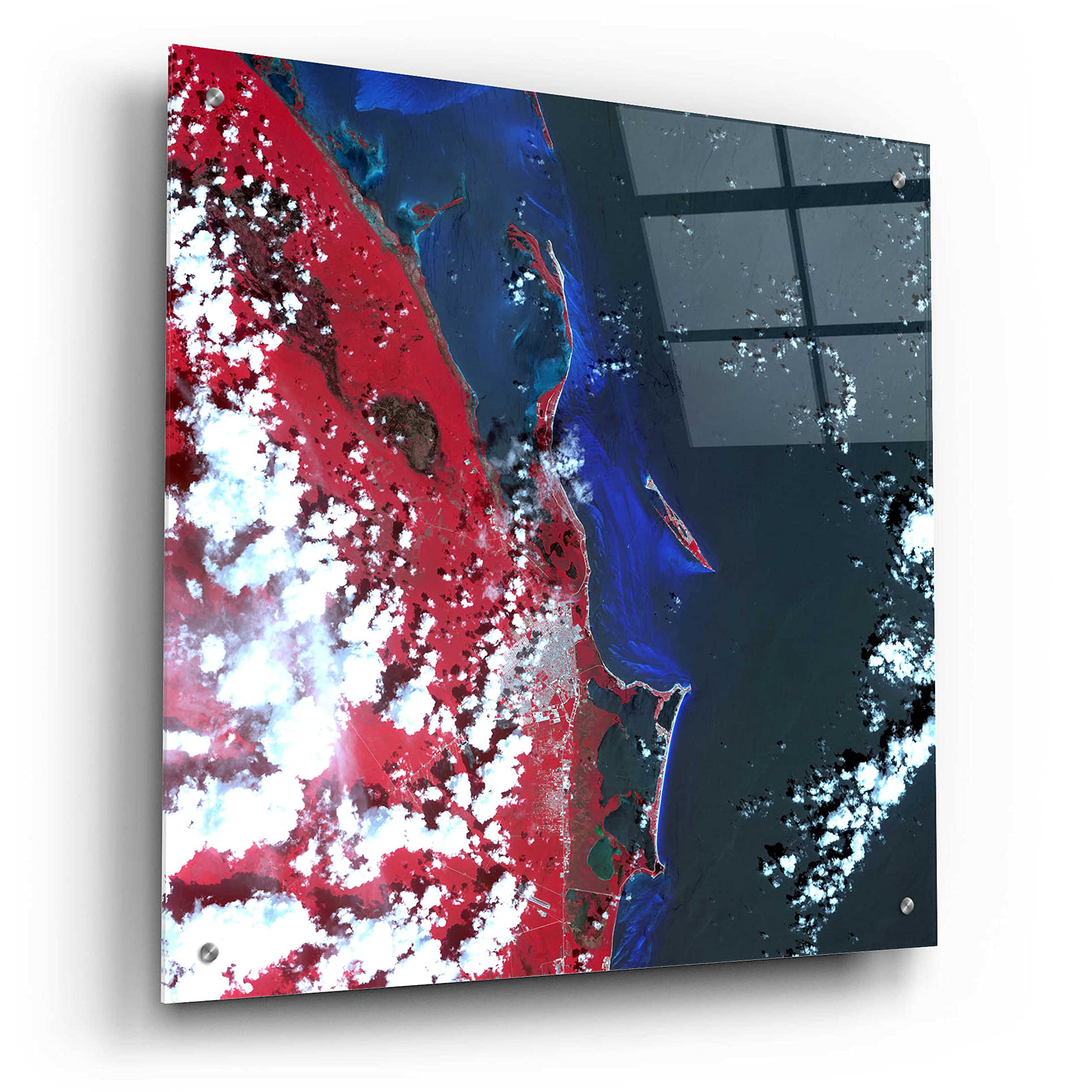 Epic Art 'Earth as Art: Cancun' Acrylic Glass Wall Decor - 24x24 Inches Modern Home & Office Artwork - Perfect for Living Room, Bedroom, or Office Wall Decoration