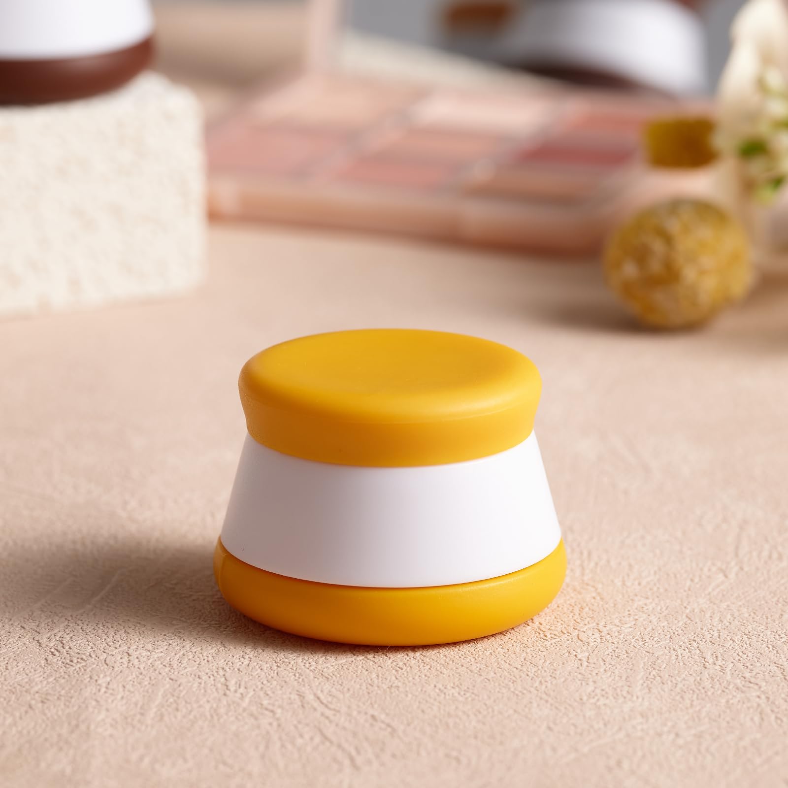 TSA Approved Silicone Travel Containers Set - 4PCS Leakproof BPA-Free Toiletry Jars with Lids & Mini Spatulas | Perfect for Airplane Liquid Carry-On, Cosmetic Samples, and Skincare Travel Accessories