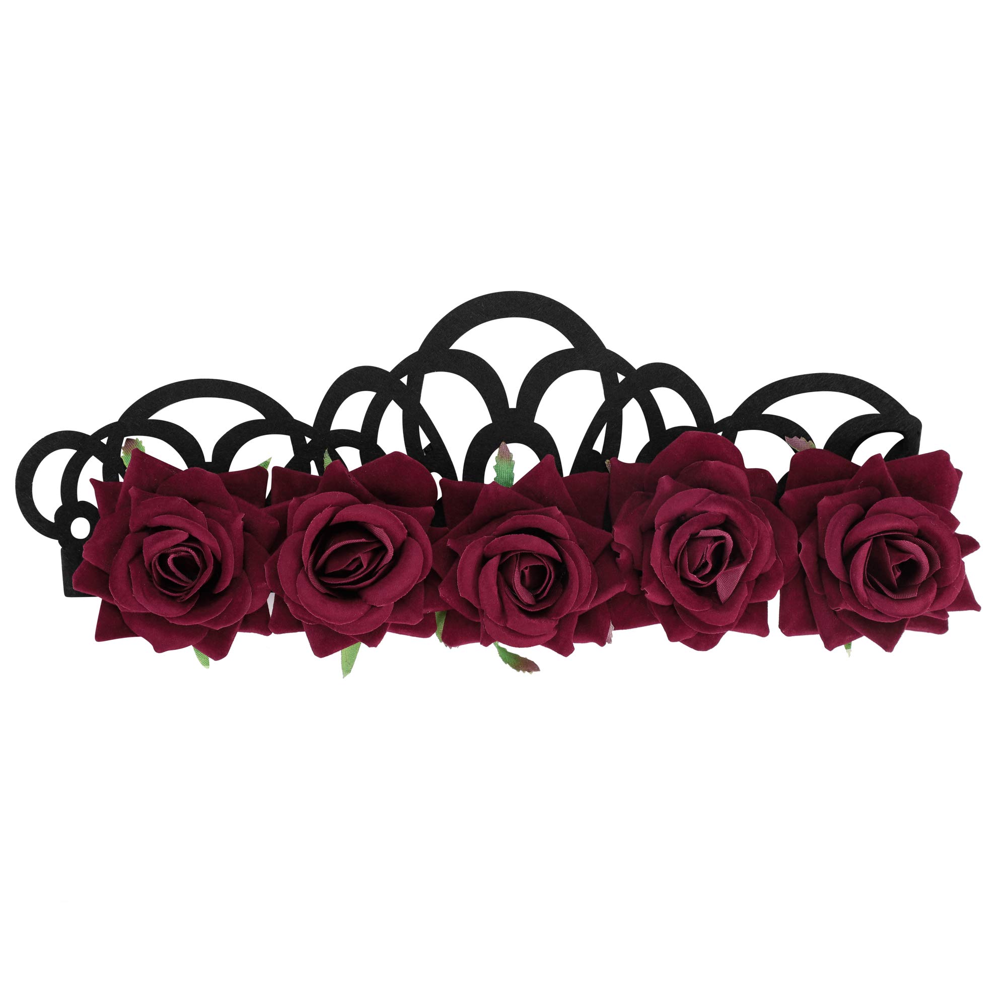 Vintage Rose Crown Headband - Halloween Queen Tiara Headpiece for Costume Parties, Weddings & Photo Shoots | Gothic Floral Hair Accessories Headdress