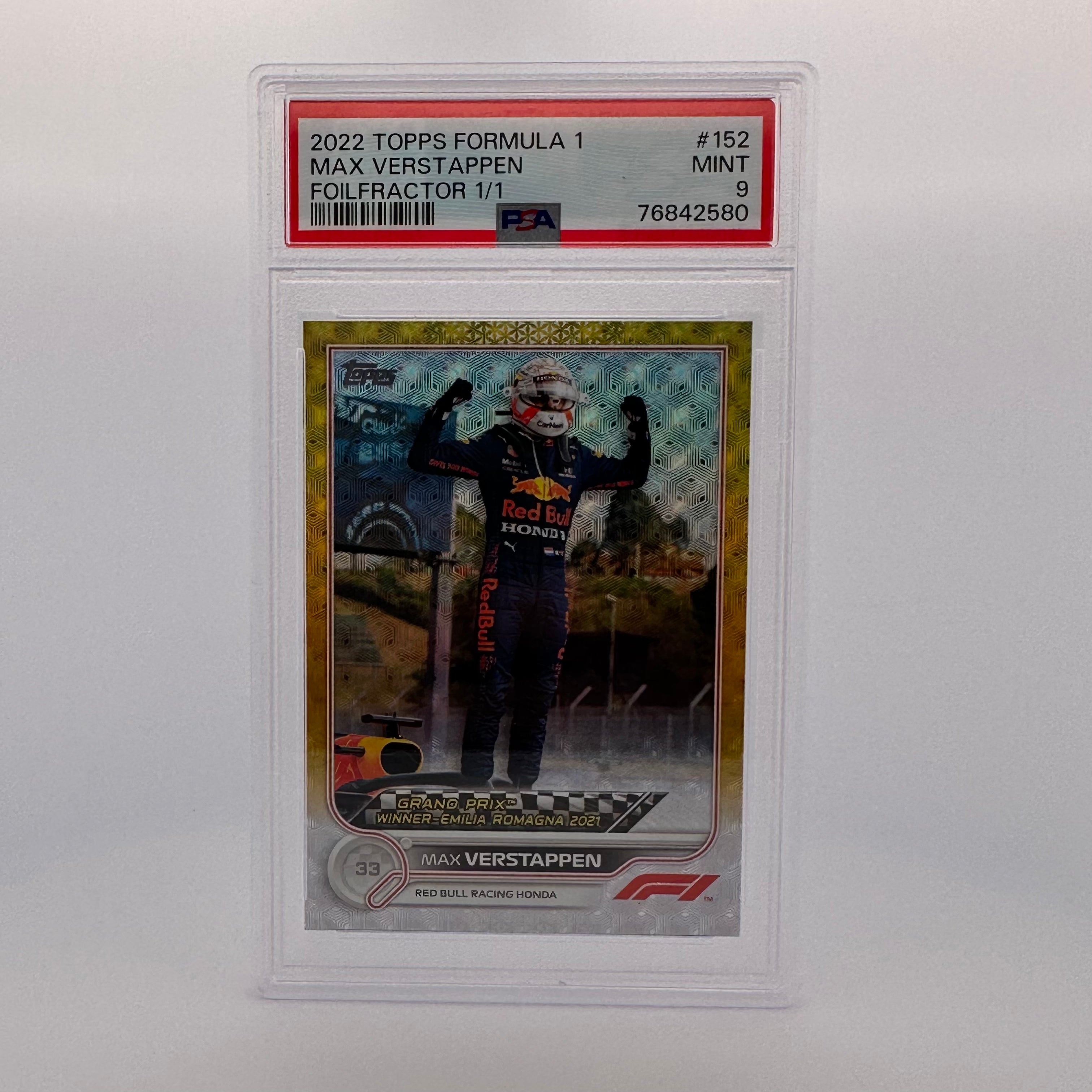 PSA 9 1/1 Max Verstappen #152 Foilfractor Trading Card - Rare Collectible for Sports Memorabilia & F1 Racing Fans - Perfect for Display, Investment, and Gifting