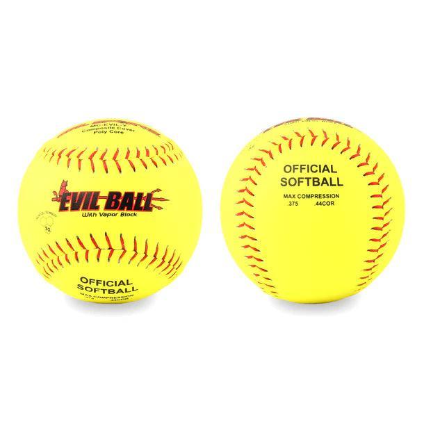 Evil Sports 44/375 Slowpitch Softballs with Microcell Technology - Pack of 12 | Perfect for Competitive Games & Training Sessions