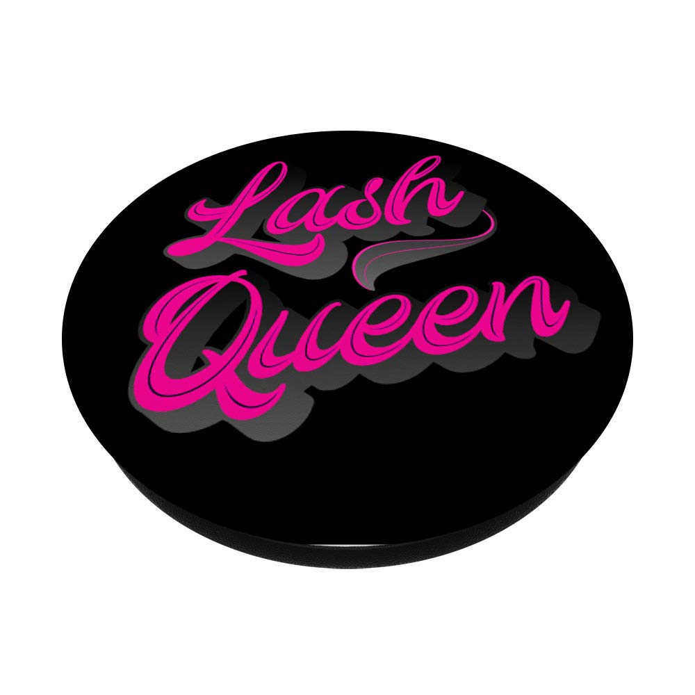 Lash Queen Black and Pink PopSockets PopGrip - Interchangeable Phone Grip for iPhone, Samsung & Tablets | Perfect for Selfies, Gaming & Everyday Use