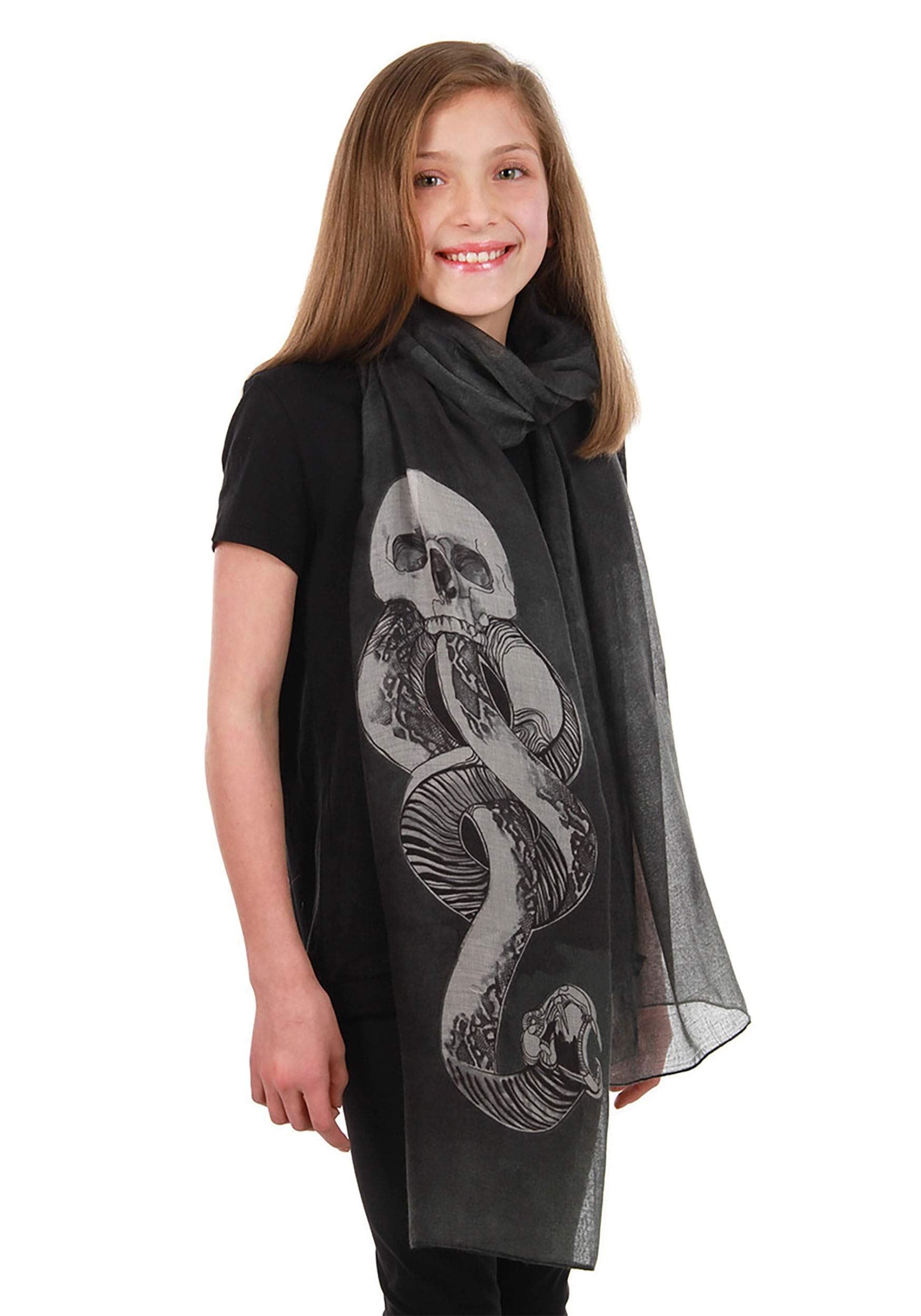 Voldemort Dark Mark Lightweight Scarf - Harry Potter Inspired Printed Wizarding World Accessory for Cosplay, Halloween & Potterhead Fashion