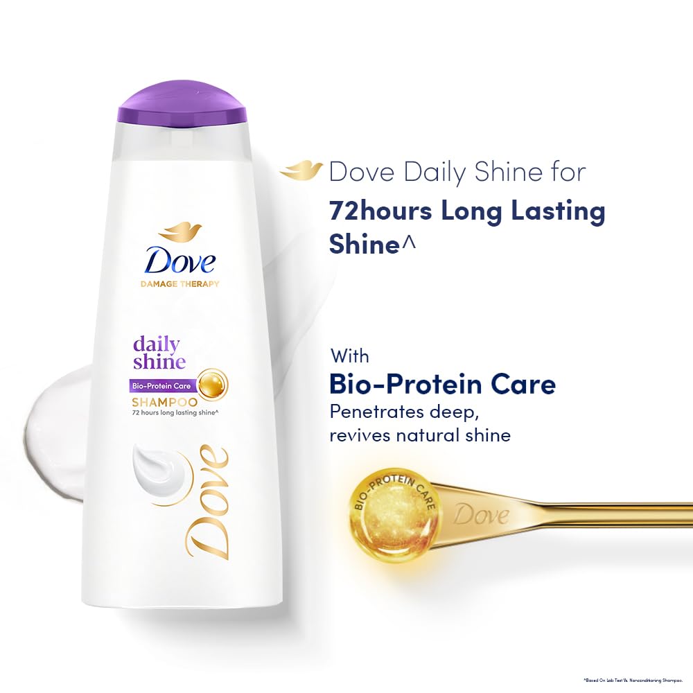 Dove Daily Shine Shampoo for Dull Hair - 12 oz (340 ml) | Hydrating & Revitalizing Hair Care | Perfect for Dry, Damaged Hair at Home or Salon Use