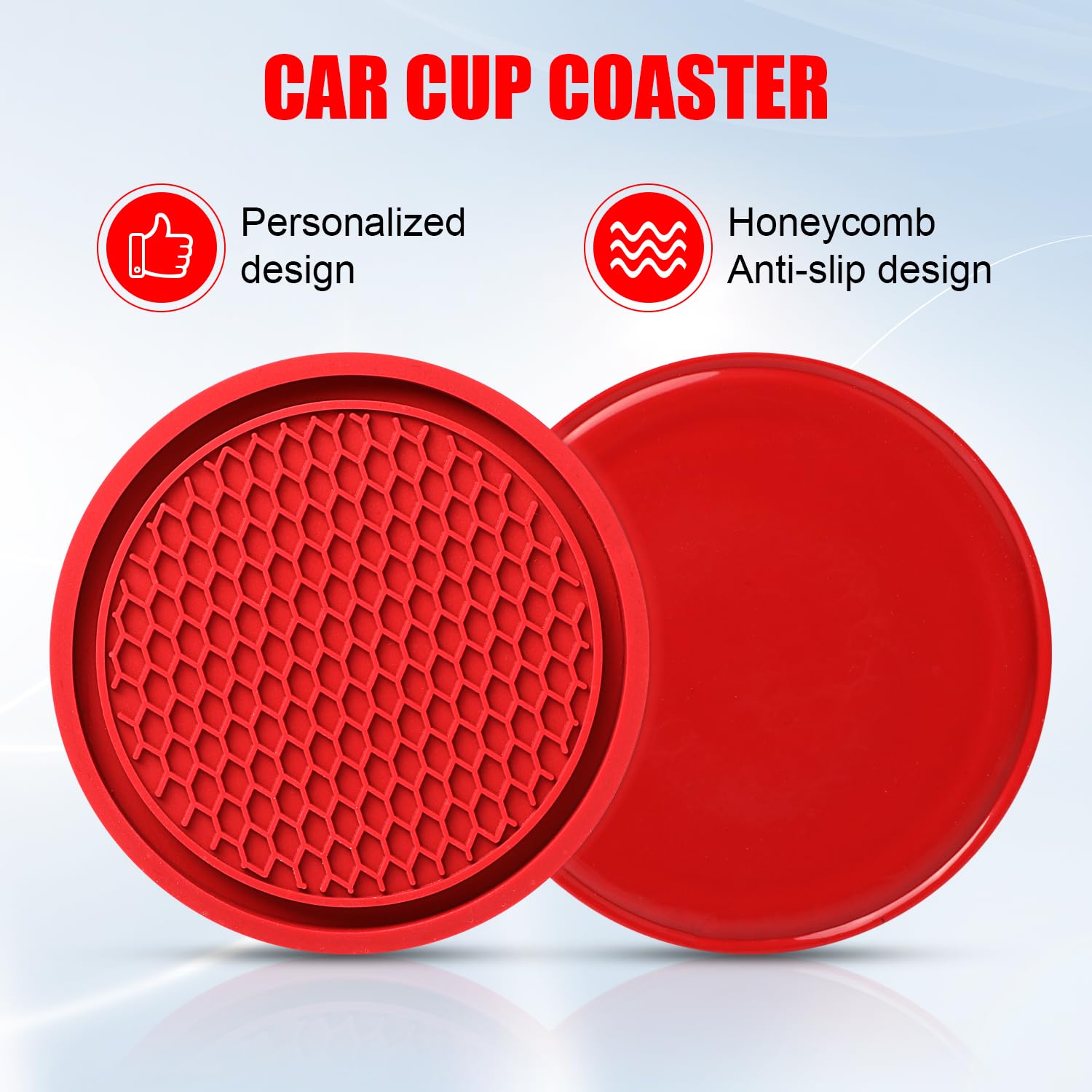 6 Pack PVC Car Cup Holder Coasters - Universal Non-Slip Drink Inserts for Vehicles - Durable Car Interior Accessories for Women & Men - Perfect for Coffee, Soda & Water Bottles in Cars, Trucks & SUVs