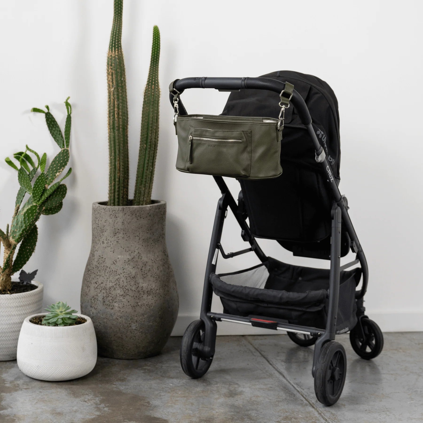 Vanchi Pram Caddy Fern - Premium Baby Stroller Organizer with Insulated Pockets | Perfect for Diapers, Bottles & Essentials | Ideal for Shopping, Walks & Travel