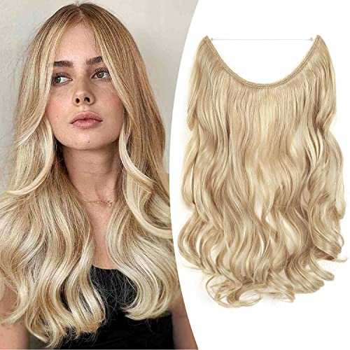 Premium Curly Synthetic Invisible Wire Hair Extensions - Seamless Clip-In Extensions for Volume & Length - Perfect for Parties, Weddings & Everyday Styling