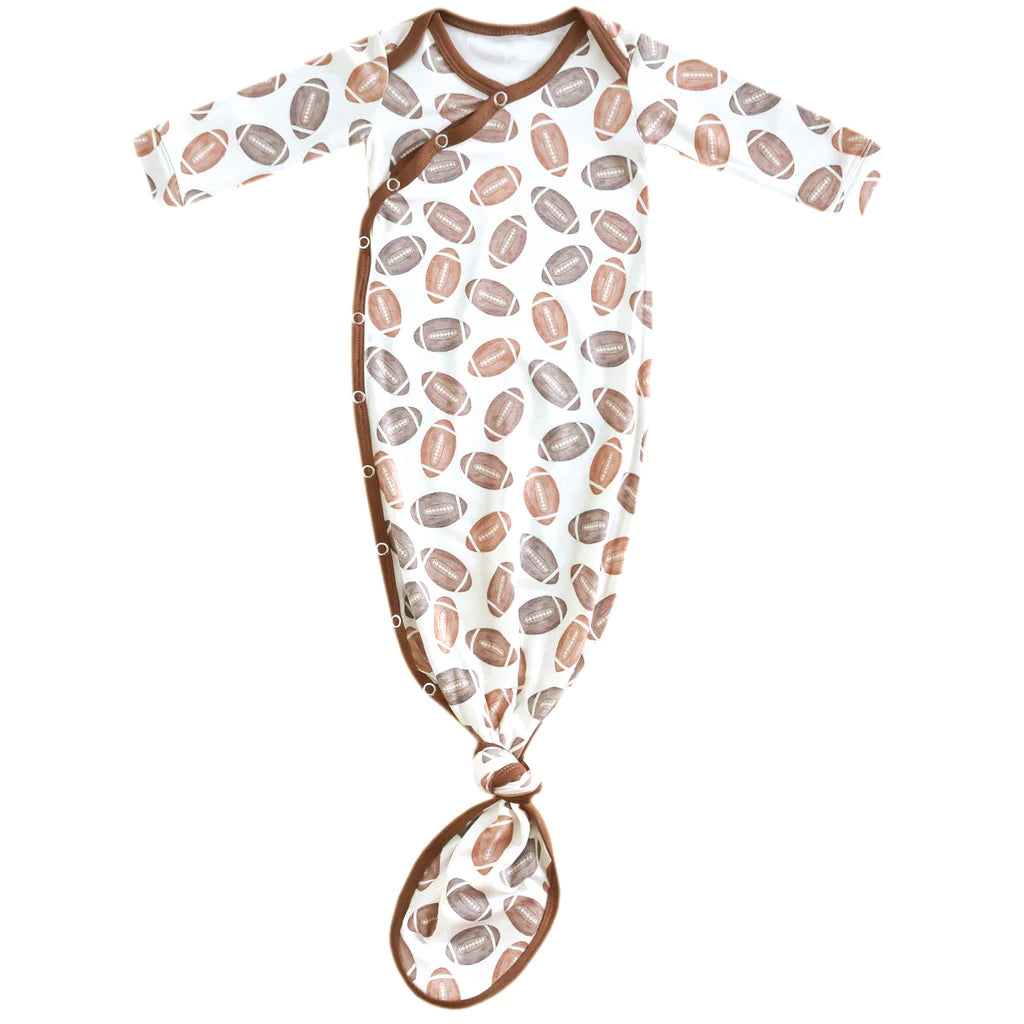 Soft Newborn Knotted Gown - Organic Cotton Baby Sleepwear for Boys & Girls - Perfect for Hospital, Photo Shoots & First Outfits