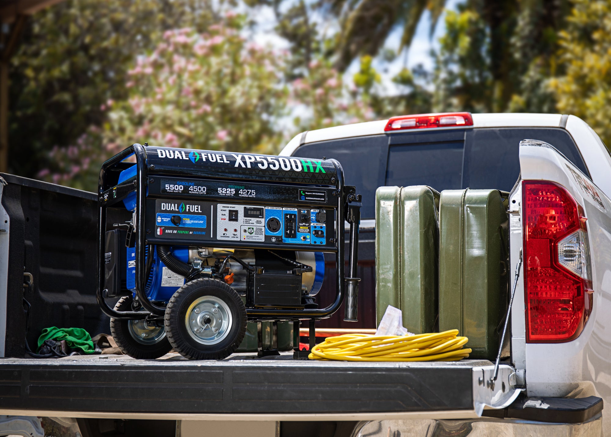 5500W Dual Fuel Portable Generator with CO Alert - Gas & Propane Powered for Camping, RV, Home Backup & Emergency Power