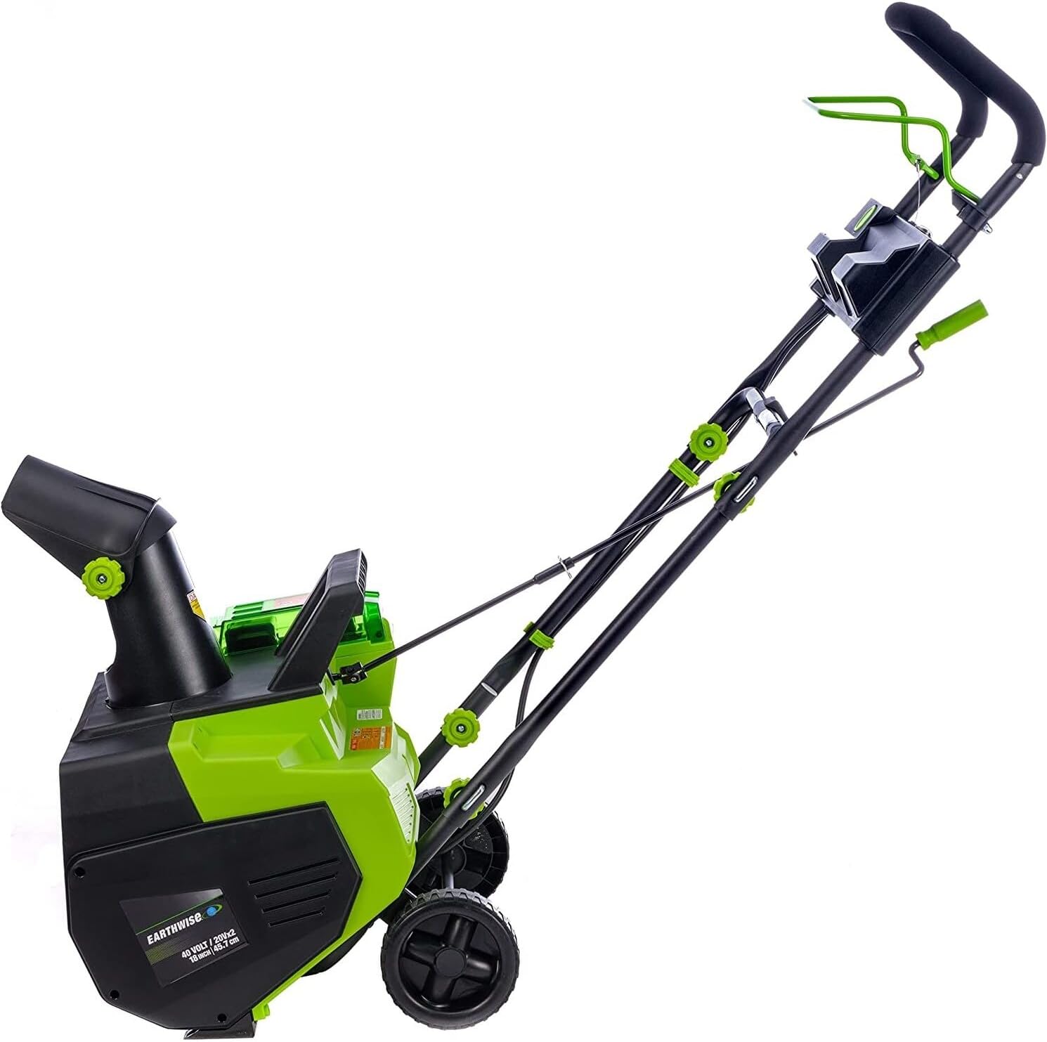 Earthwise SN722018 Cordless Electric Snow Thrower 18 Inch 2x20V Battery Powered - Perfect for Driveways, Walkways & Small Yards - Lightweight & Easy to Use