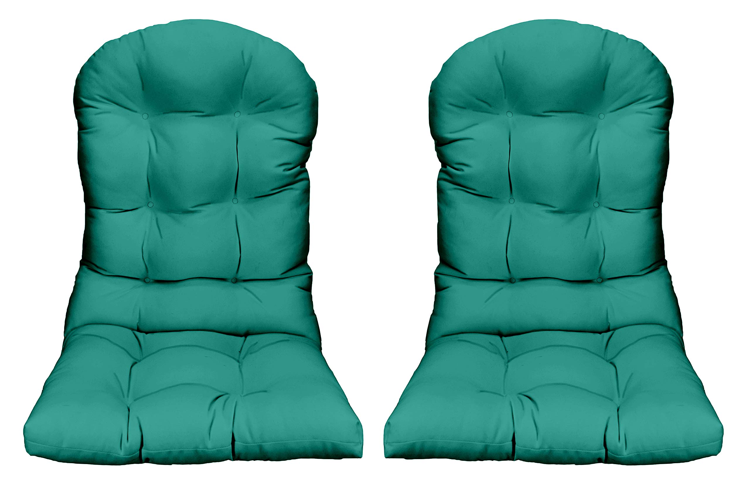 RSH DECOR: Tufted Adirondack Chair Cushion Set of 2 | 42.5” x 21” Outdoor Patio Furniture Cushions | All-Weather Waterproof & Fade-Resistant Spun Fabric | Perfect for Garden, Poolside & Backyard Relaxation (Green, Blue)
