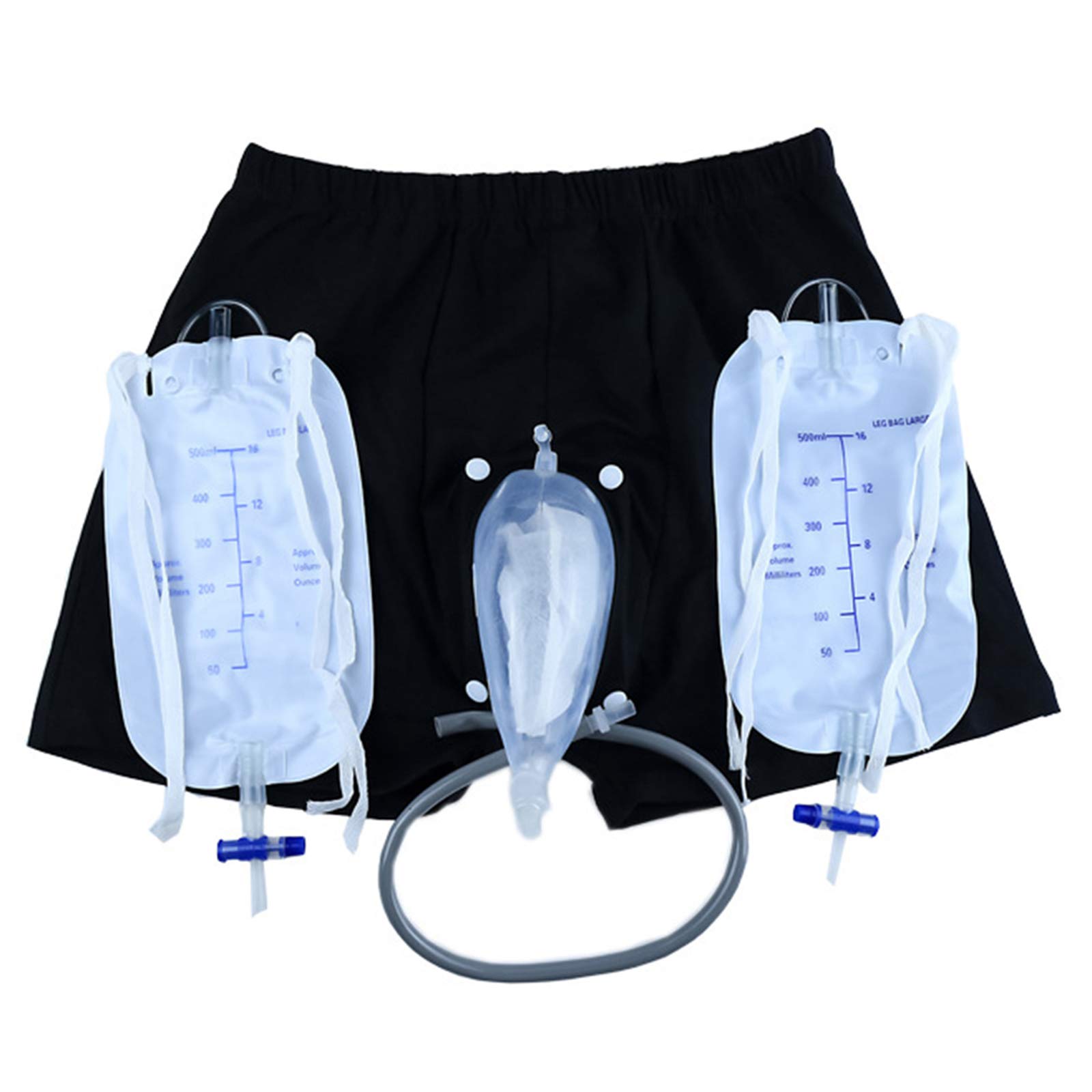 WONOOS Portable Male Urine Drainage Bag - Reusable Catheter Pee Holder & Collector for Urinary Incontinence (Size A, Large) - Ideal for Travel, Post-Surgery Care & Daily Use
