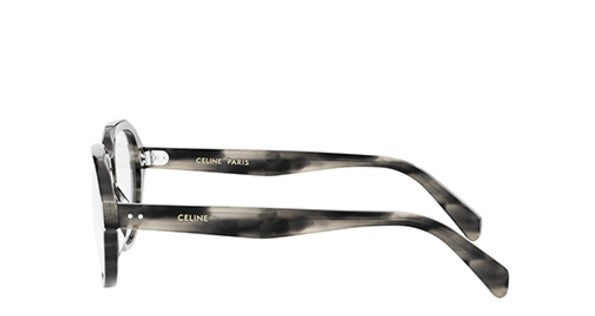 Celine THIN CL50145I 005 Black Grey Stripes Geometric Men's Eyeglasses - Premium Designer Glasses for Men | Perfect for Work, Driving & Fashion Accessories