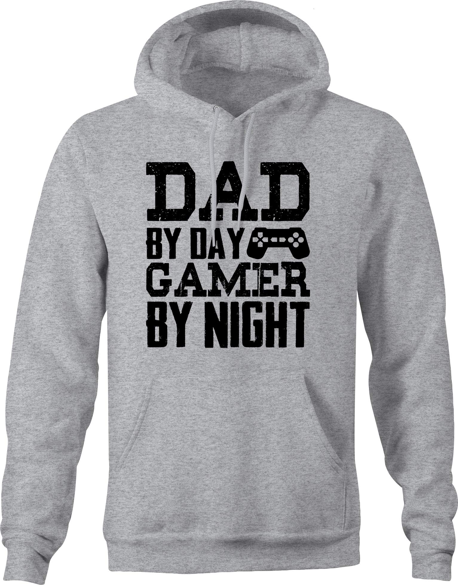 Dad by Day Gamer by Night Men's Video Game Sweatshirt - Small Gray | Comfortable Casual Wear for Gaming & Fatherhood
